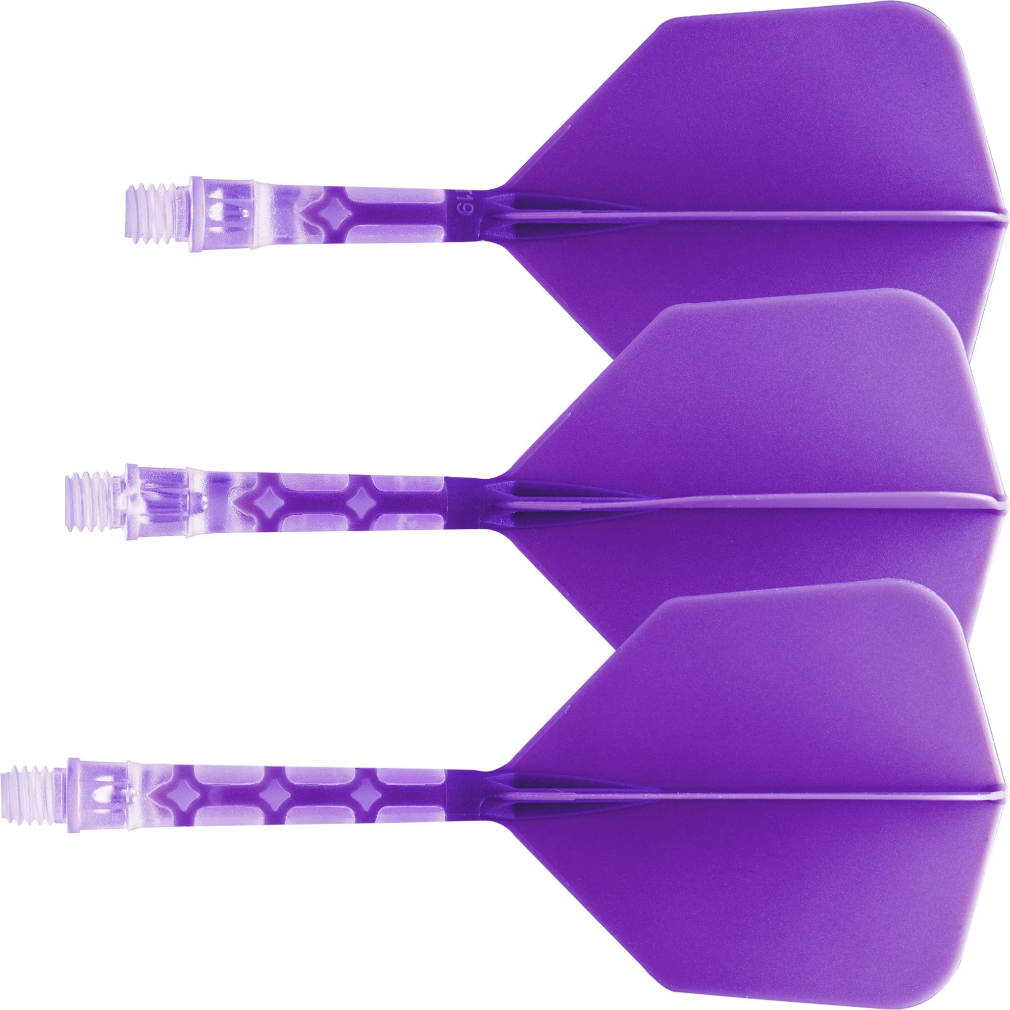 Cuesoul Rost T19 Integrated Dart Shaft and Flights - Big Wing - Clear with Purple Flight - Image 3