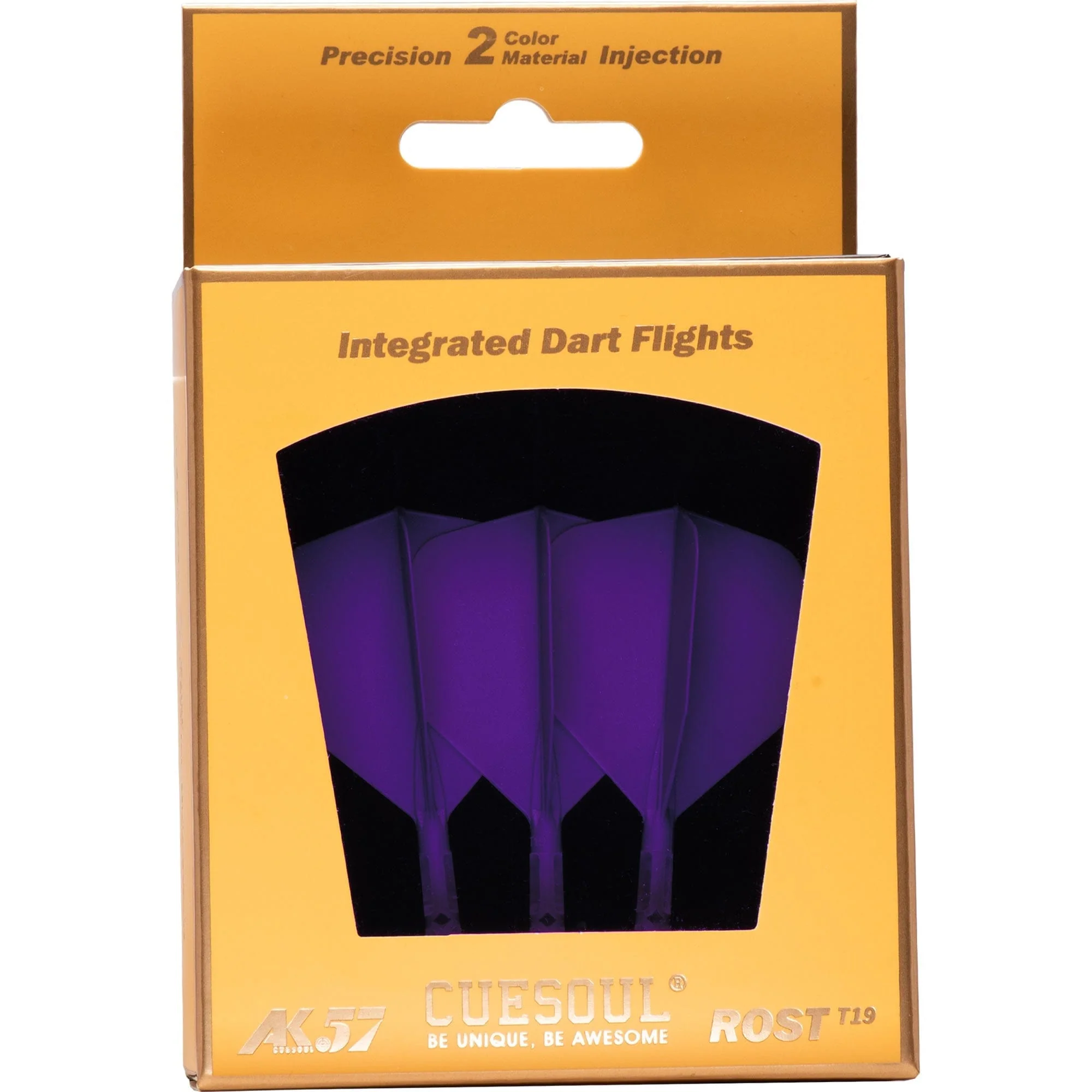 Cuesoul Rost T19 Integrated Dart Shaft and Flights - Big Wing - Clear with Purple Flight - Image 9
