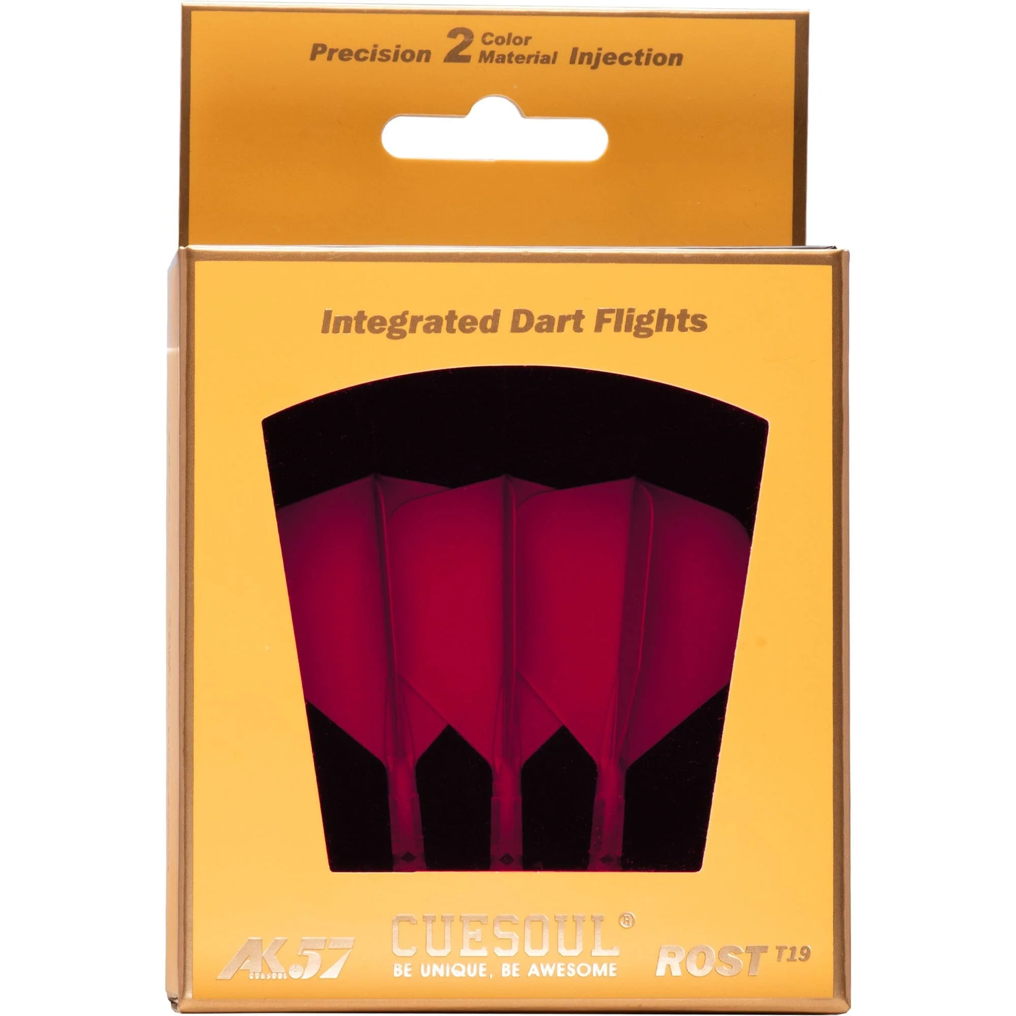 Cuesoul Rost T19 Integrated Dart Shaft and Flights - Big Wing - Clear with Red Flight - Image 9