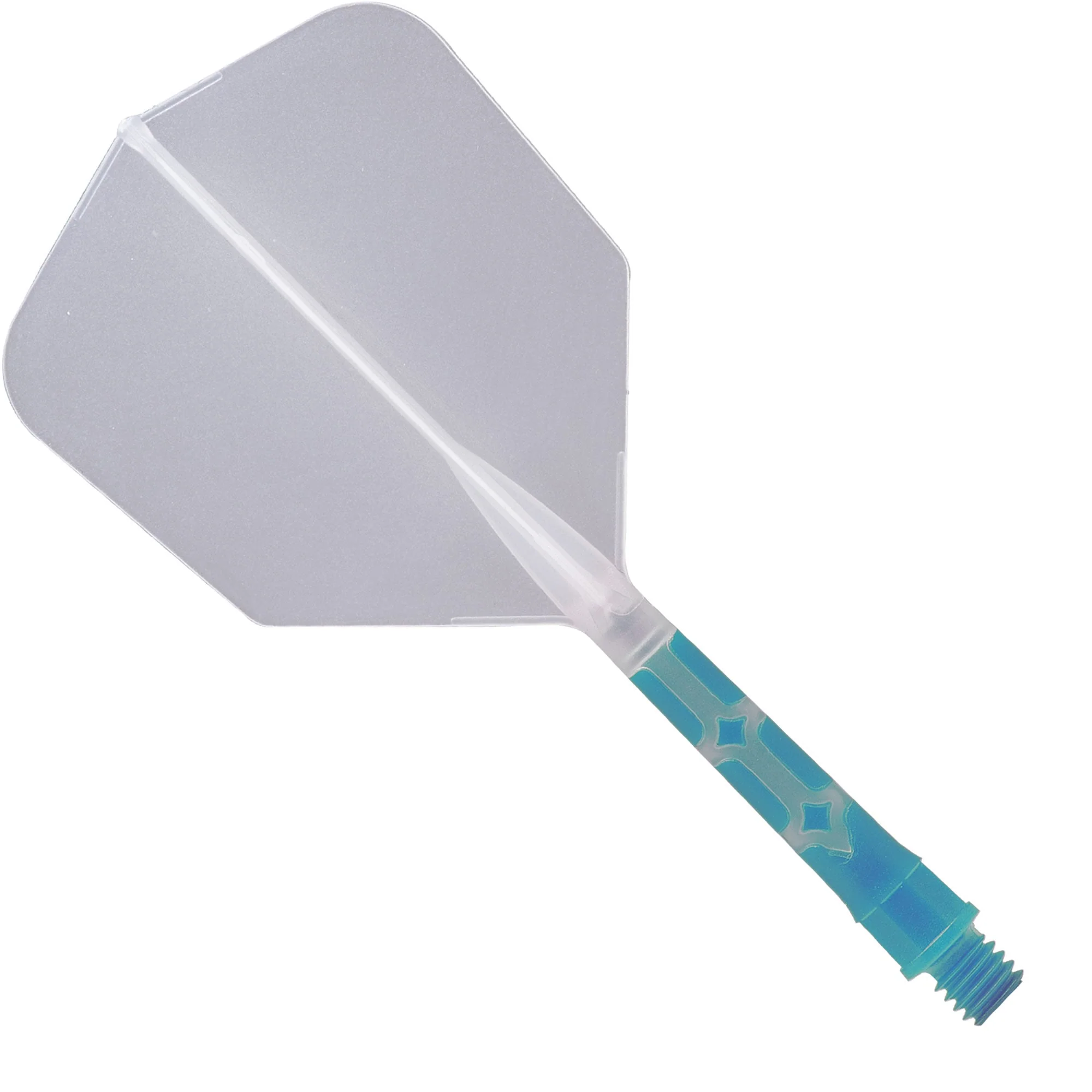 Cuesoul Rost T19 Integrated Dart Shaft and Flights - Big Wing - Sky Blue with Clear Flight - Image 2