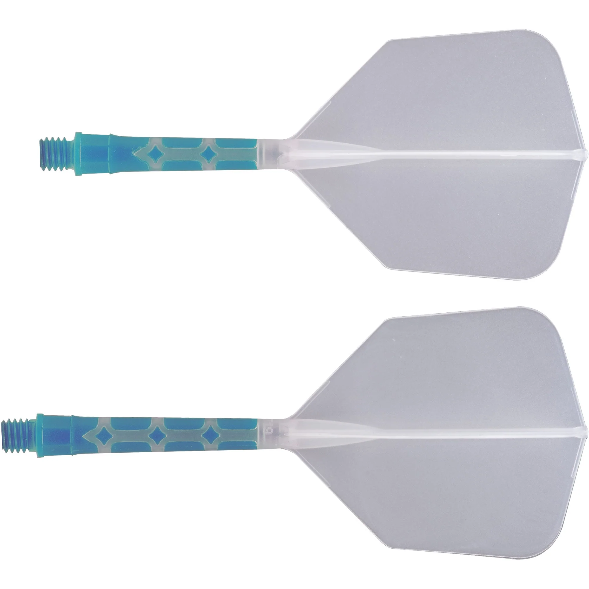 Cuesoul Rost T19 Integrated Dart Shaft and Flights - Big Wing - Sky Blue with Clear Flight - Image 4