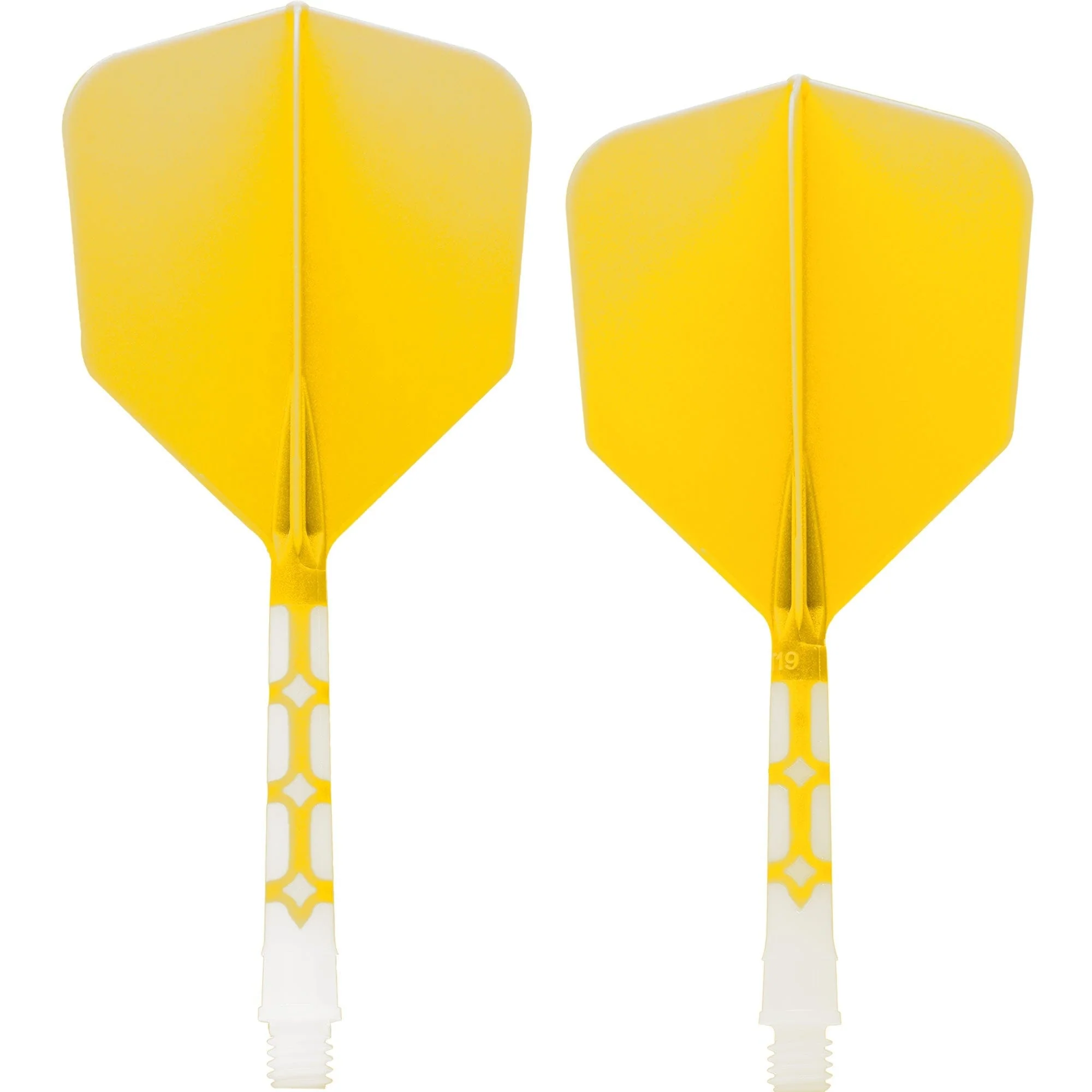Cuesoul Rost T19 Integrated Dart Shaft and Flights - Big Wing - White with Yellow Flight - Image 3