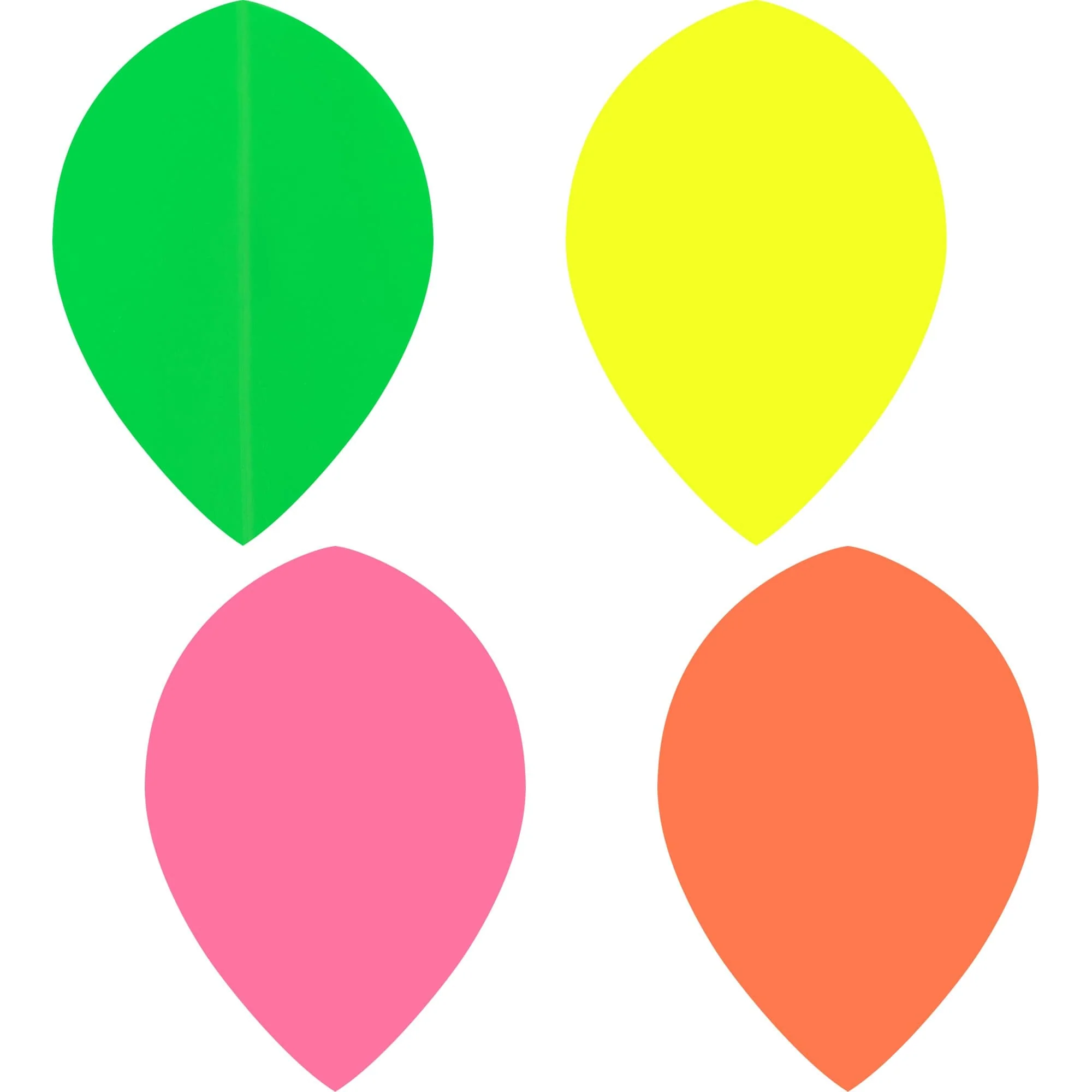 *Dart Flights - Poly Plain Fluoresent - Pear - Fluro