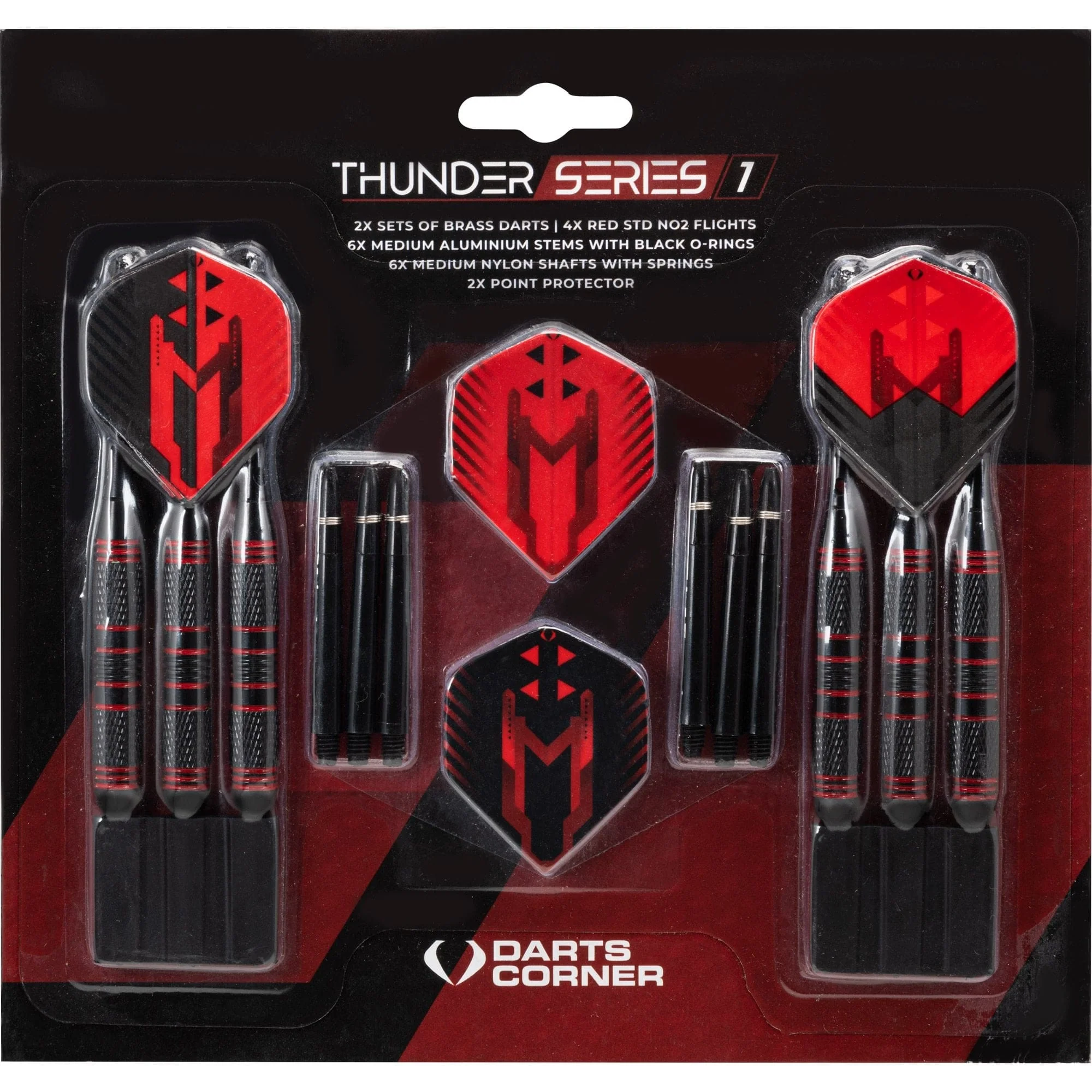 Darts Corner - Thunder Series 1 - Steel Tip Brass - 2 Sets Darts - M2 - Black & Red - 24g - Image 6