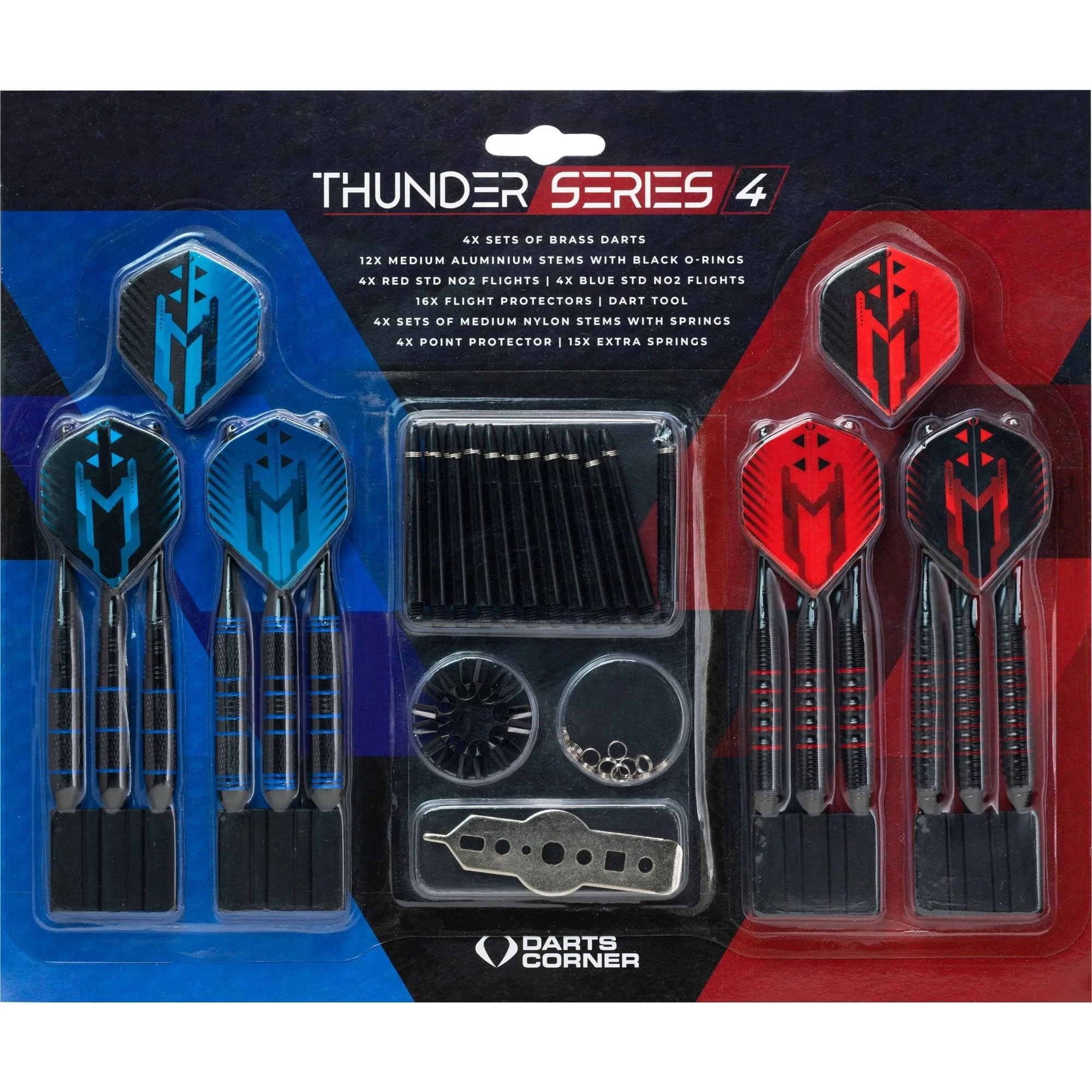 *Darts Corner - Thunder Series 4 - Steel Tip Brass - 4 Sets Darts - Blue & Red - 21g 22g 23g 24g - Image 6