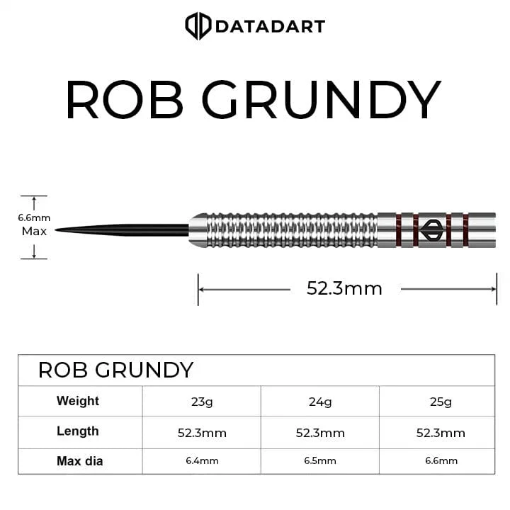 Datadart Rob Grundy Darts - Steel Tip - 90% Tungsten - Image 3