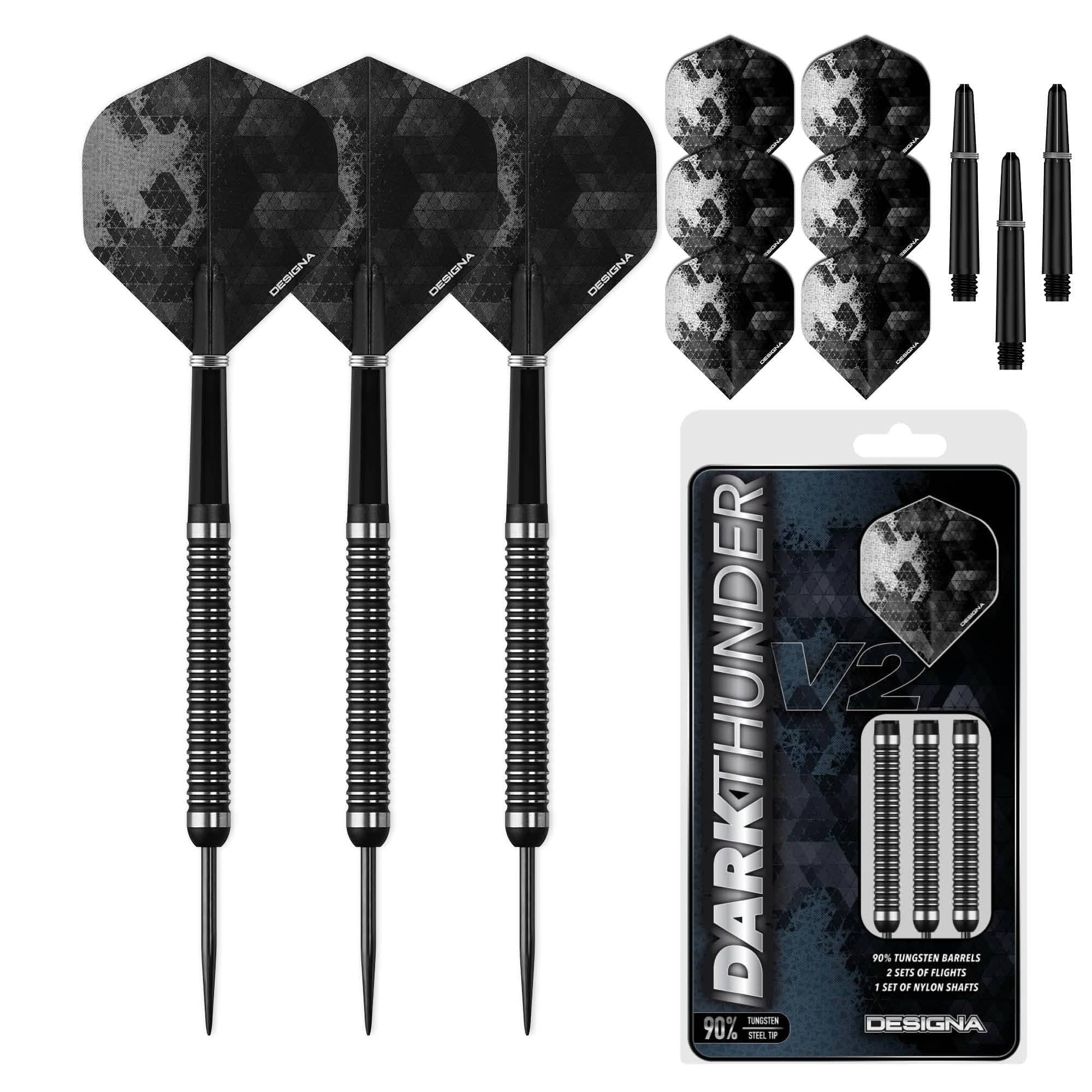 Designa Dark Thunder V2 Darts - Steel Tip - Black - Image 2