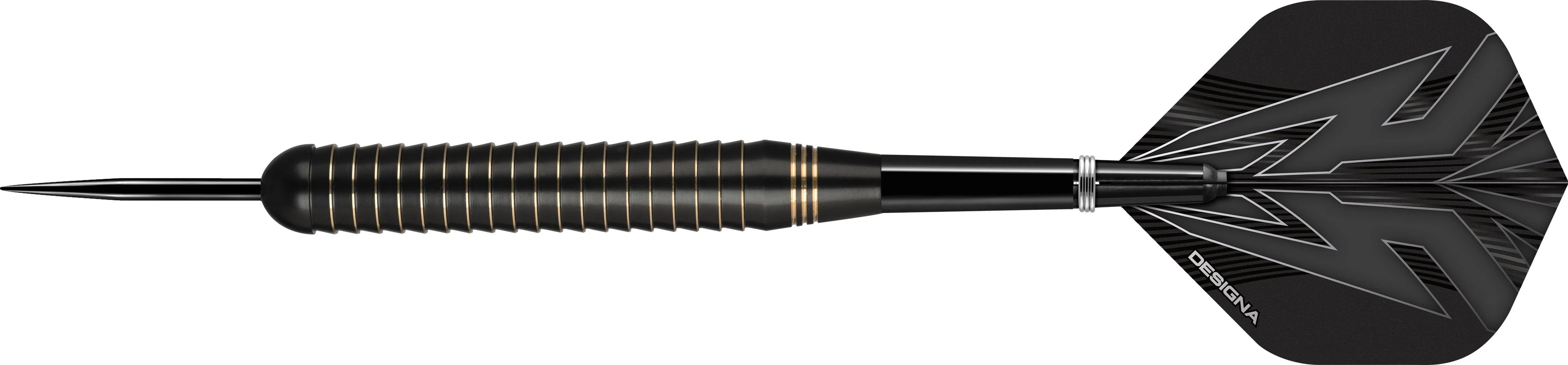 *Designa Mako Darts - Steel Tip Electro Brass - Shark Grip - Black - Image 2