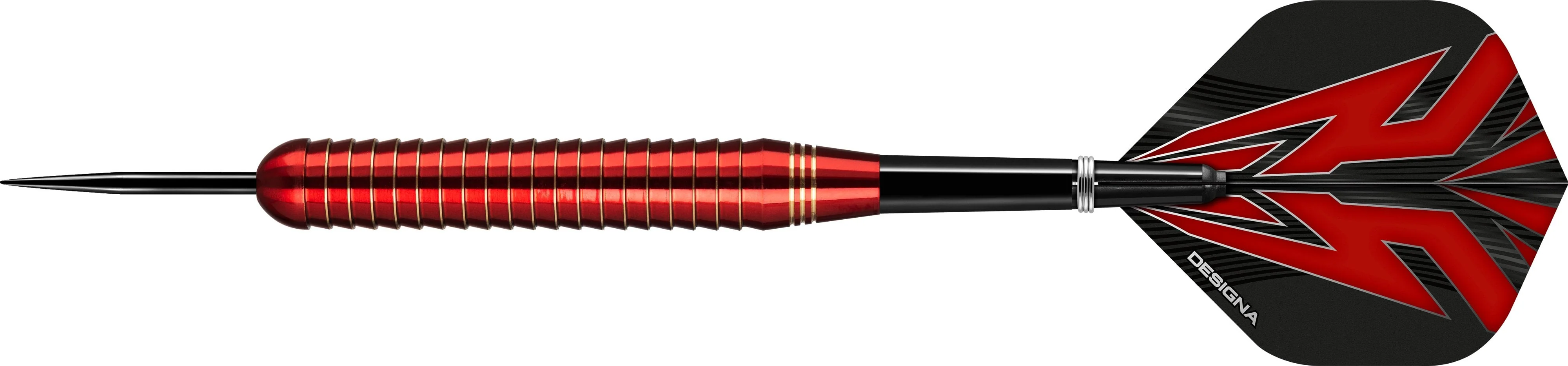 *Designa Mako Darts - Steel Tip Electro Brass - Shark Grip - Red - Image 2