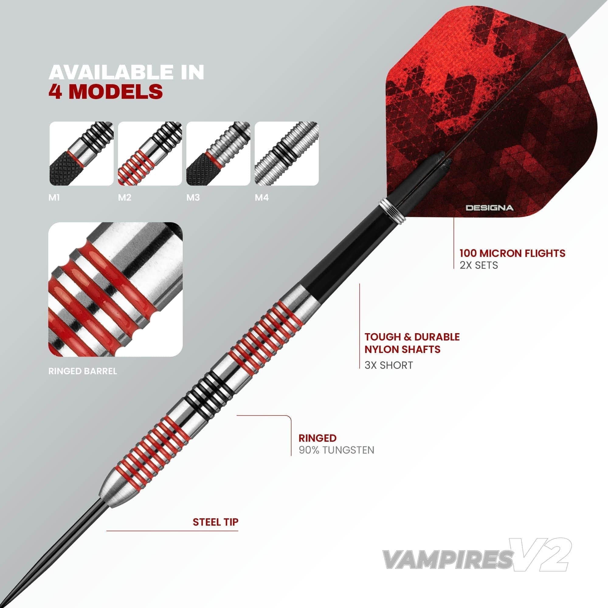 Designa Vampires V2 Darts - Steel Tip - M2 - Image 3