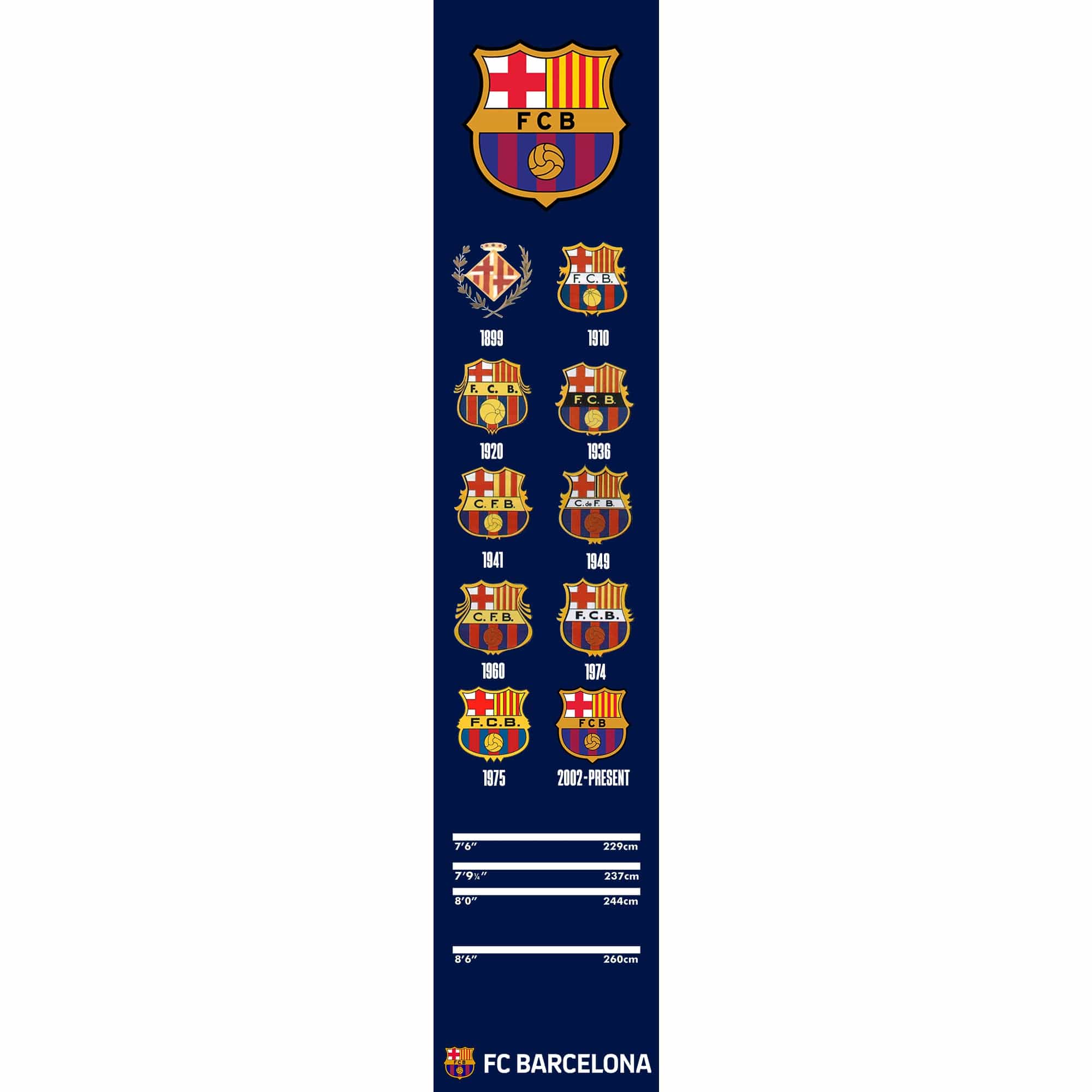 *FC Barcelona - Official Licensed BARÇA - Carpet Dart Mat - 290cm x 60cm - Retro Crests - Image 2