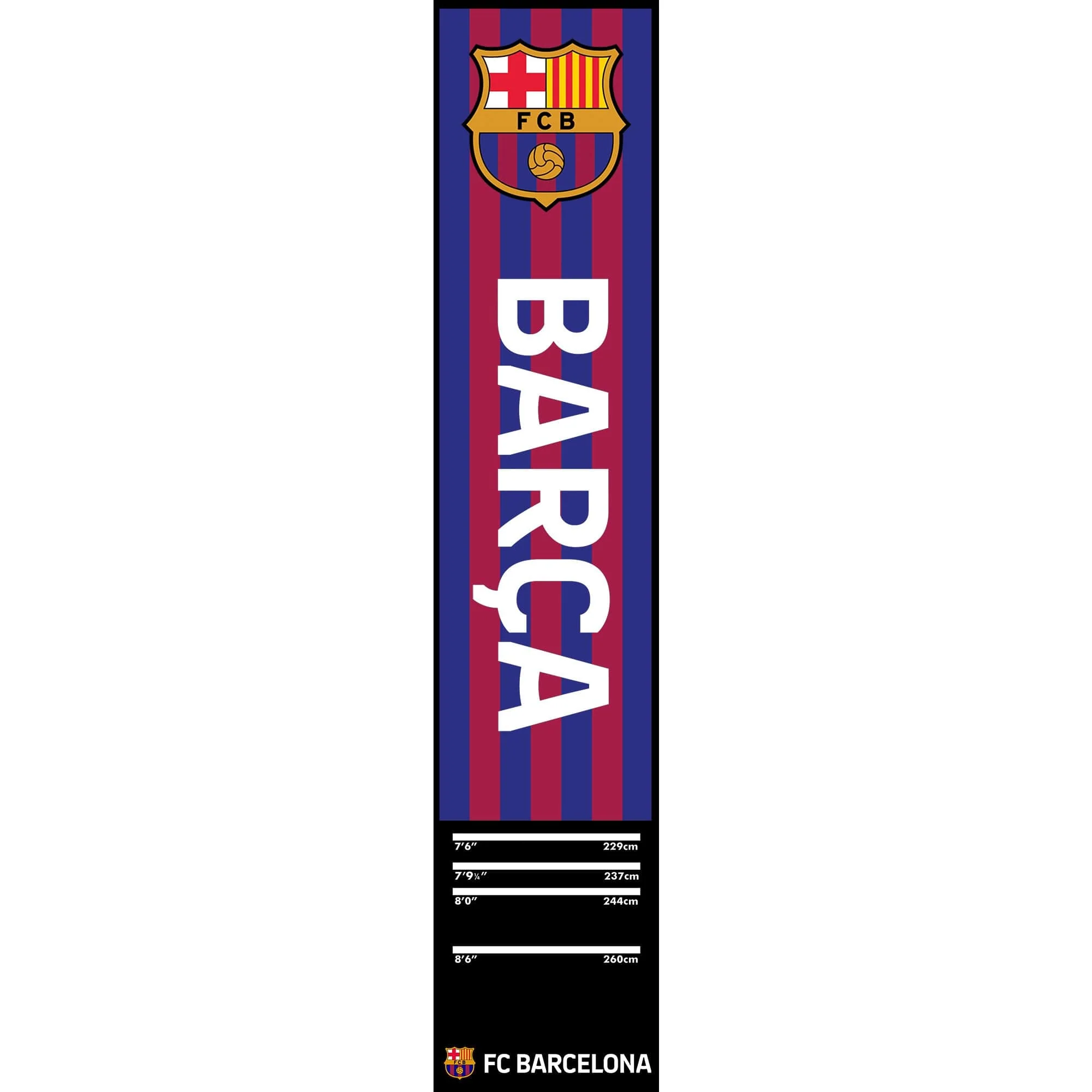 *FC Barcelona - Official Licensed BARÇA - Carpet Dart Mat - 290cm x 60cm - Striped with Crest - Image 2