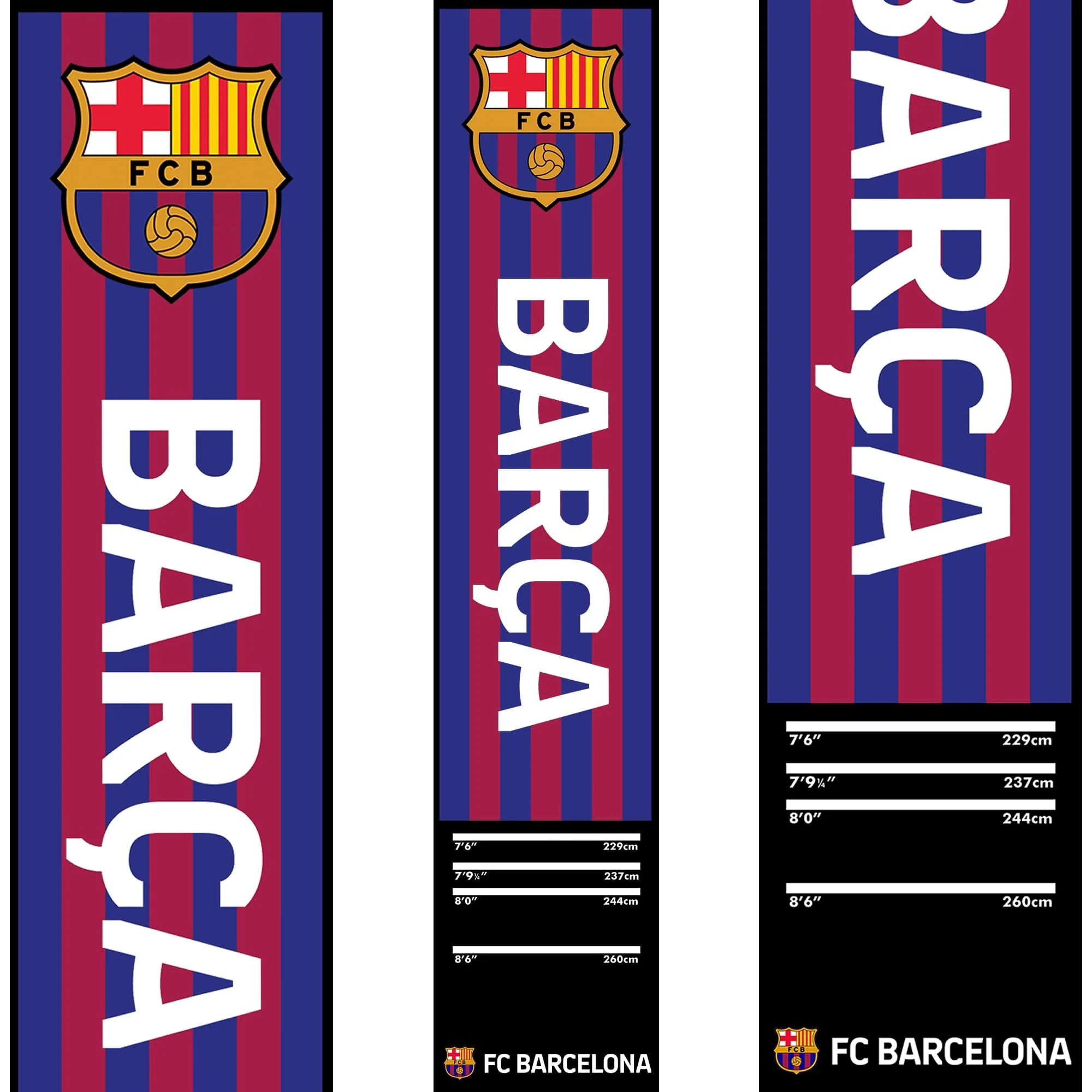 *FC Barcelona - Official Licensed BARÇA - Carpet Dart Mat - 290cm x 60cm - Striped with Crest - Image 3