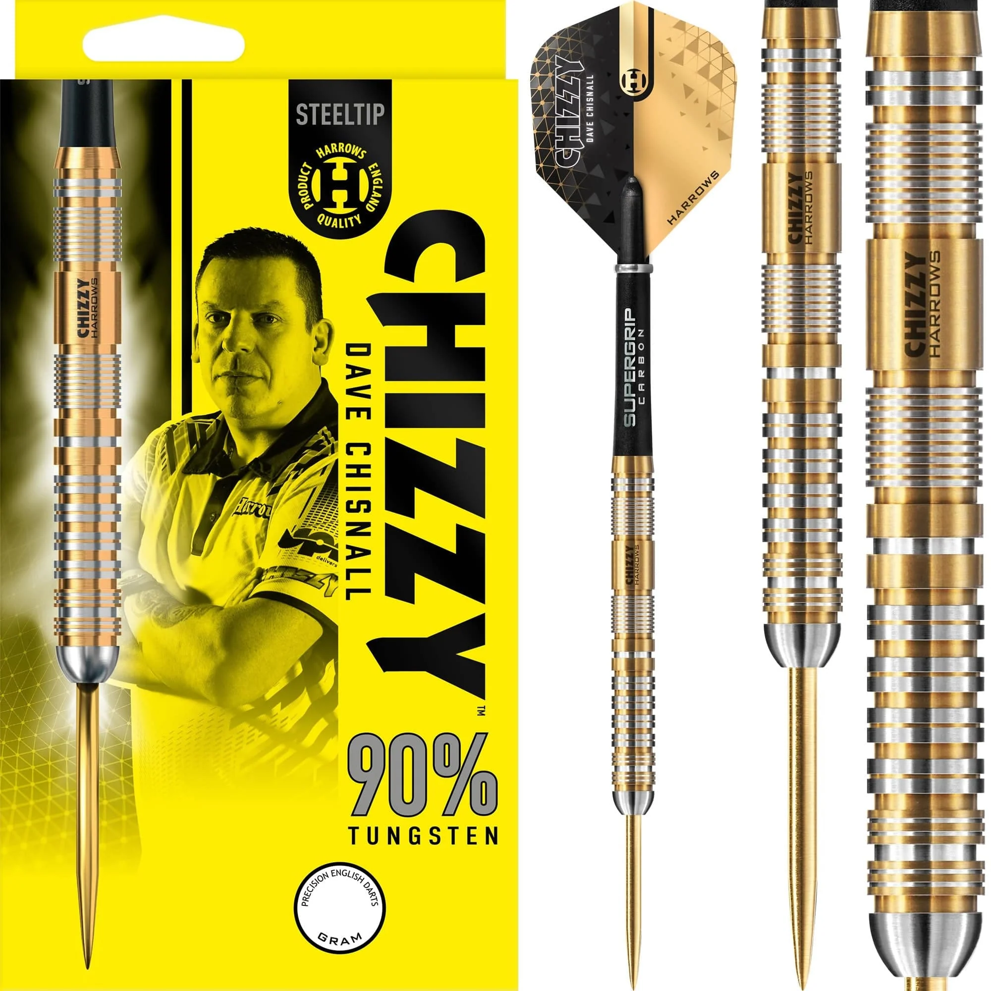 *Harrows Chizzy v2 Darts - Steel Tip - 90% - Dave Chisnall - Gold Titanium - Image 2