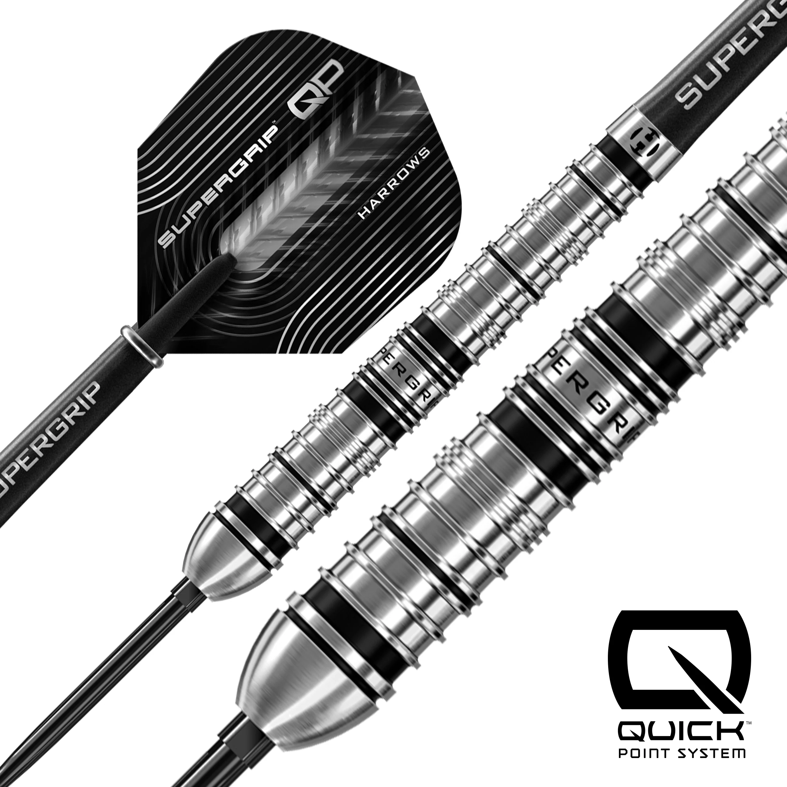 Harrows Supergrip QP Darts - Steel Tip - 90% Tungsten - Image 3