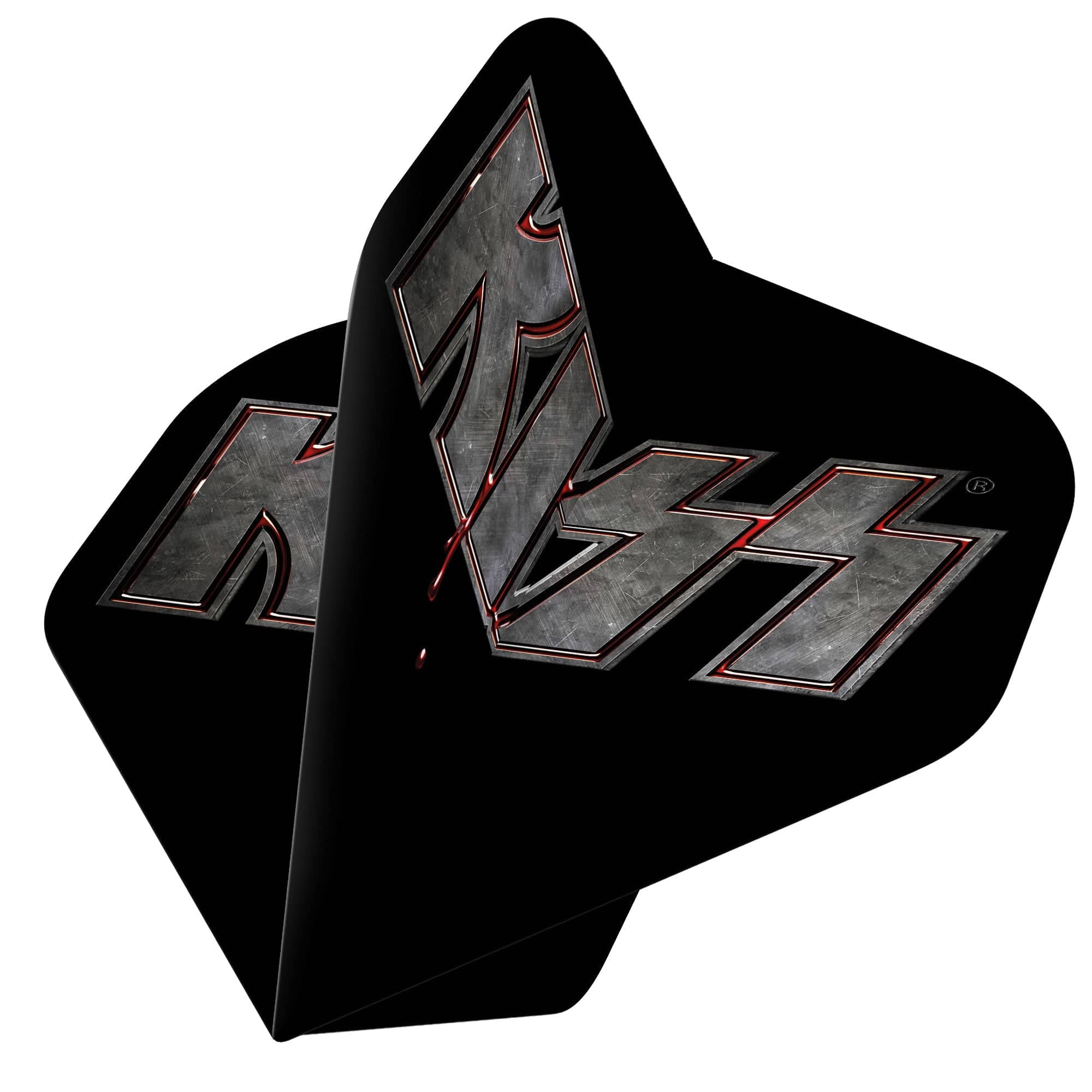 *Kiss Dart Flights - Official Licensed - 100 Micron - No2 - Std - F1 - Black - Blood Logo - Image 2