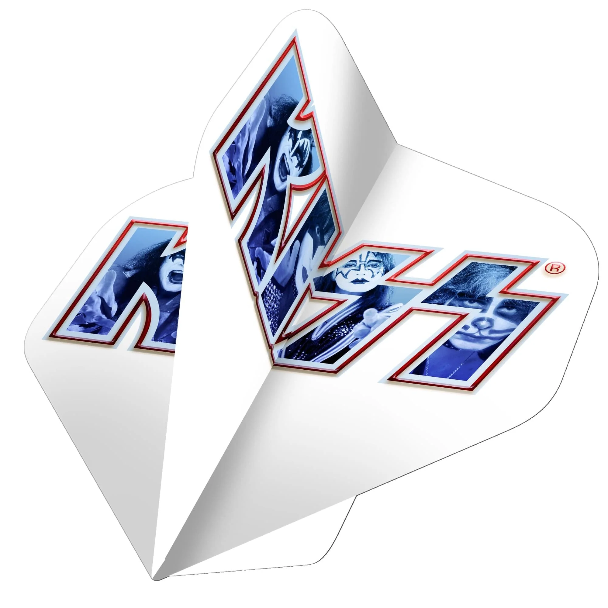 *Kiss Dart Flights - Official Licensed - 100 Micron - No2 - Std - F2 - White - Blue - Image 2