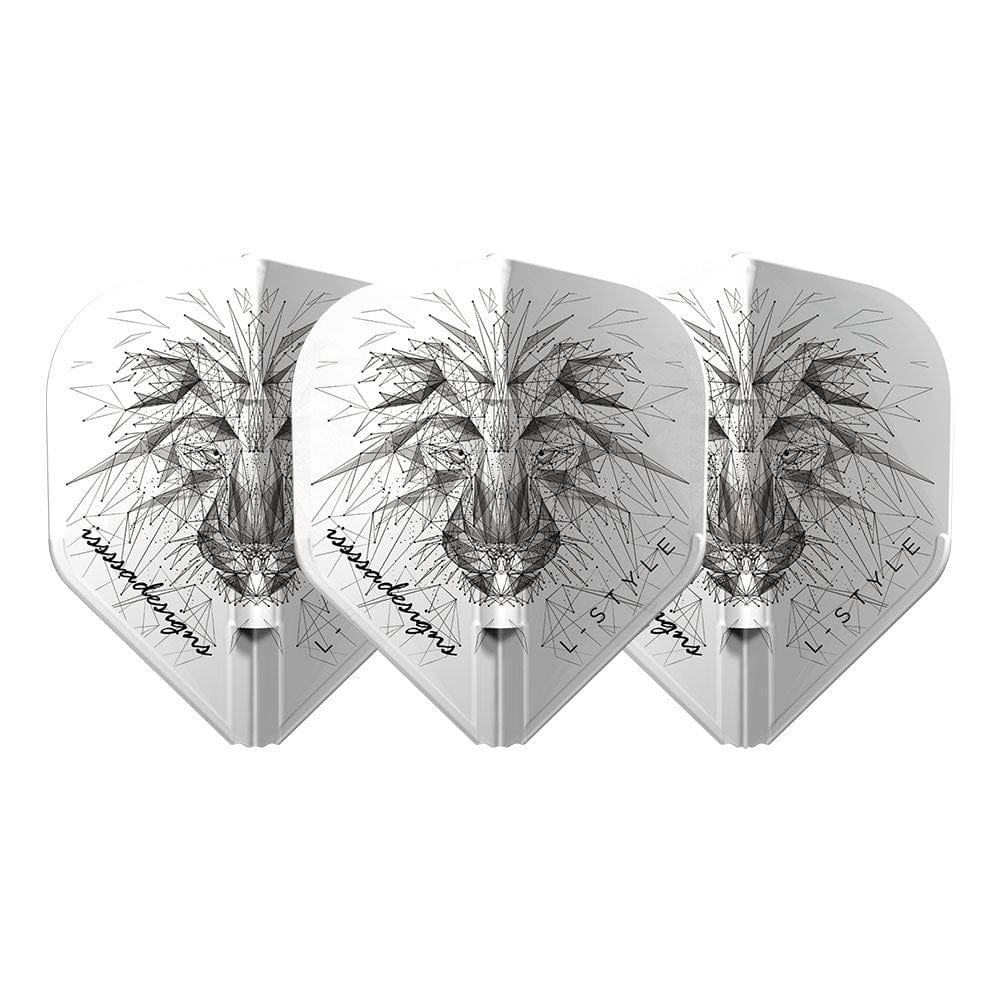 L-Style EZ Dart Flights - Integrated Shaft Cap - L1EZ - Dominik Grüllich - White - Image 2