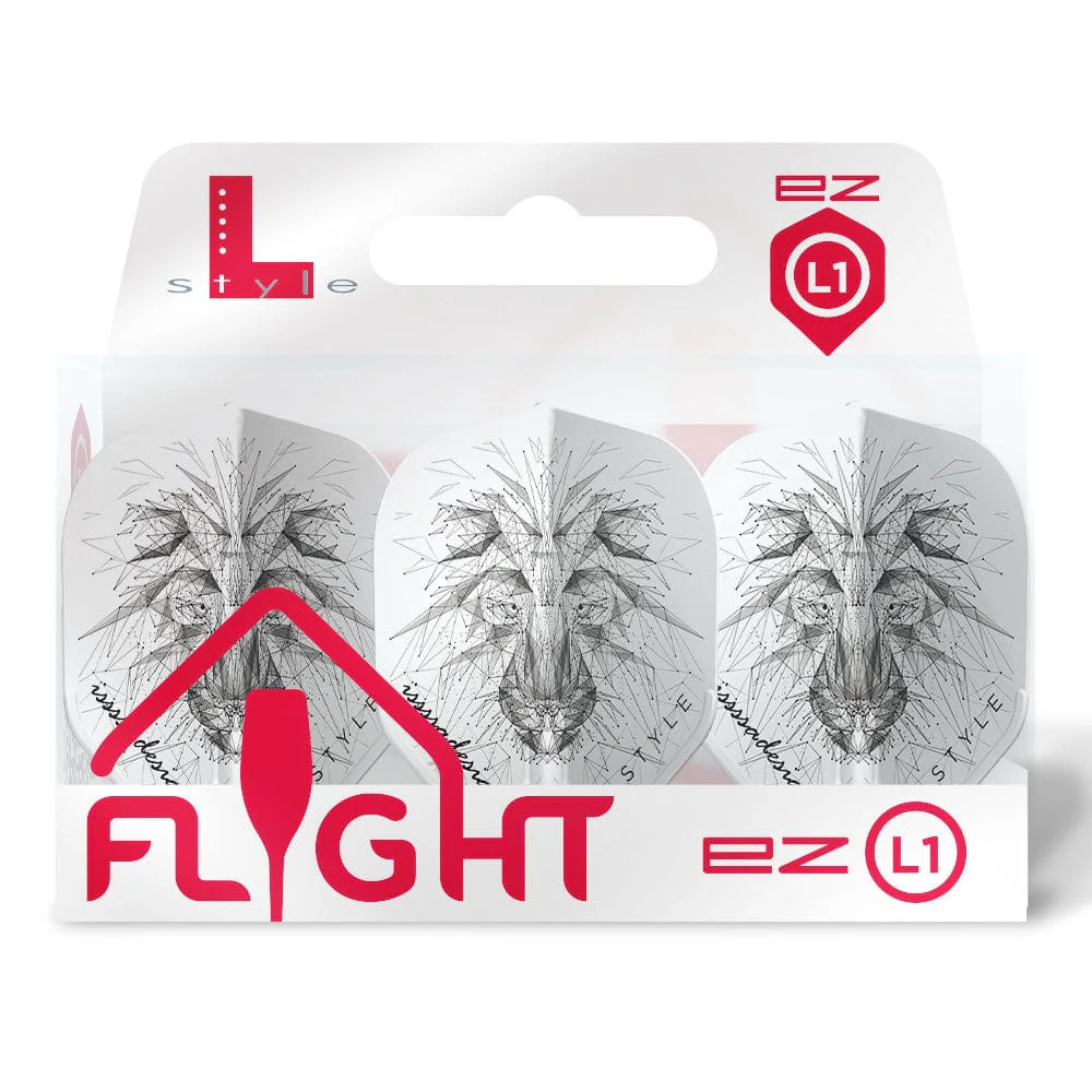 L-Style EZ Dart Flights - Integrated Shaft Cap - L1EZ - Dominik Grüllich - White - Image 3