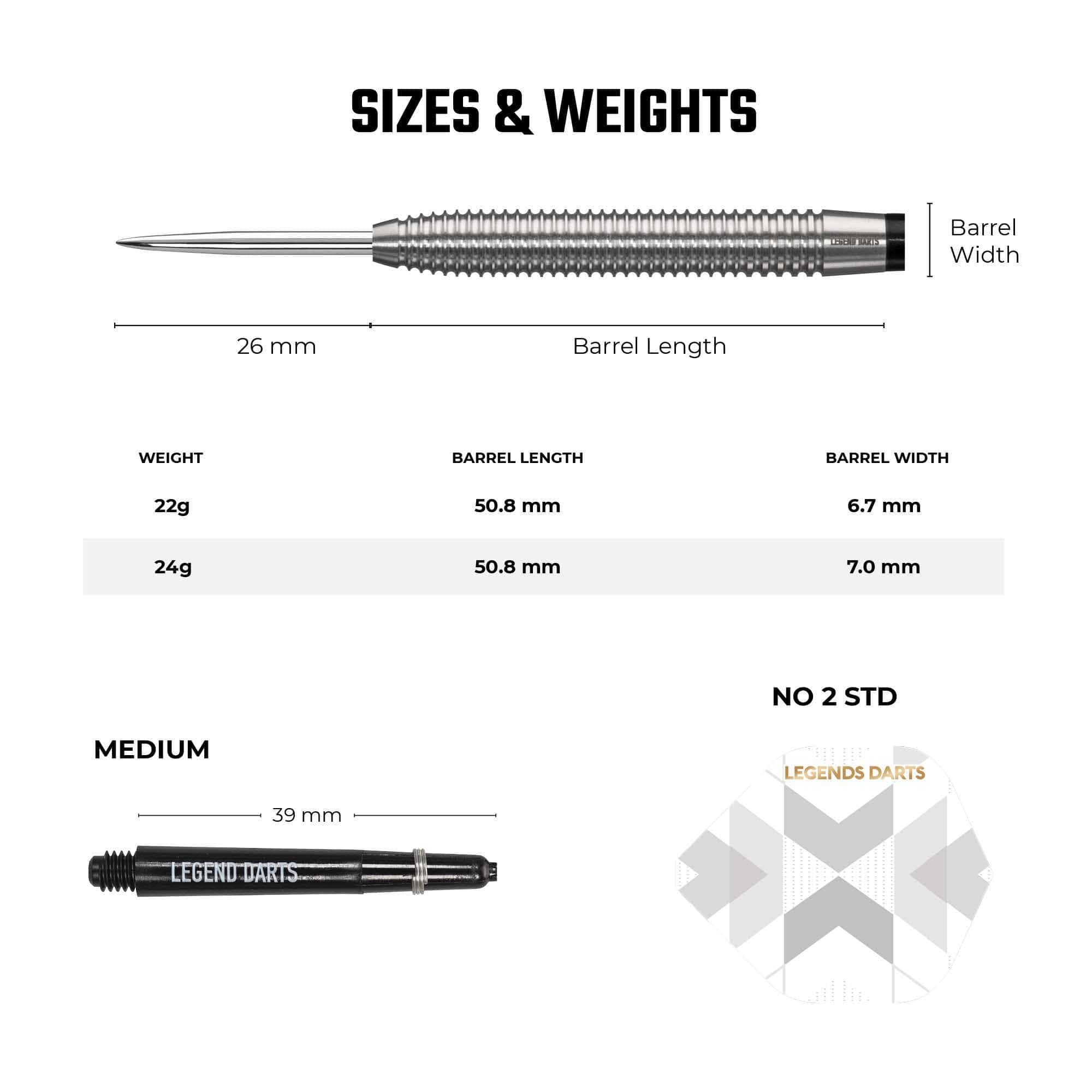 *Legend Darts - Steel Tip - 90% Tungsten - Pro Series - V6 - Multi Ringed - Image 3