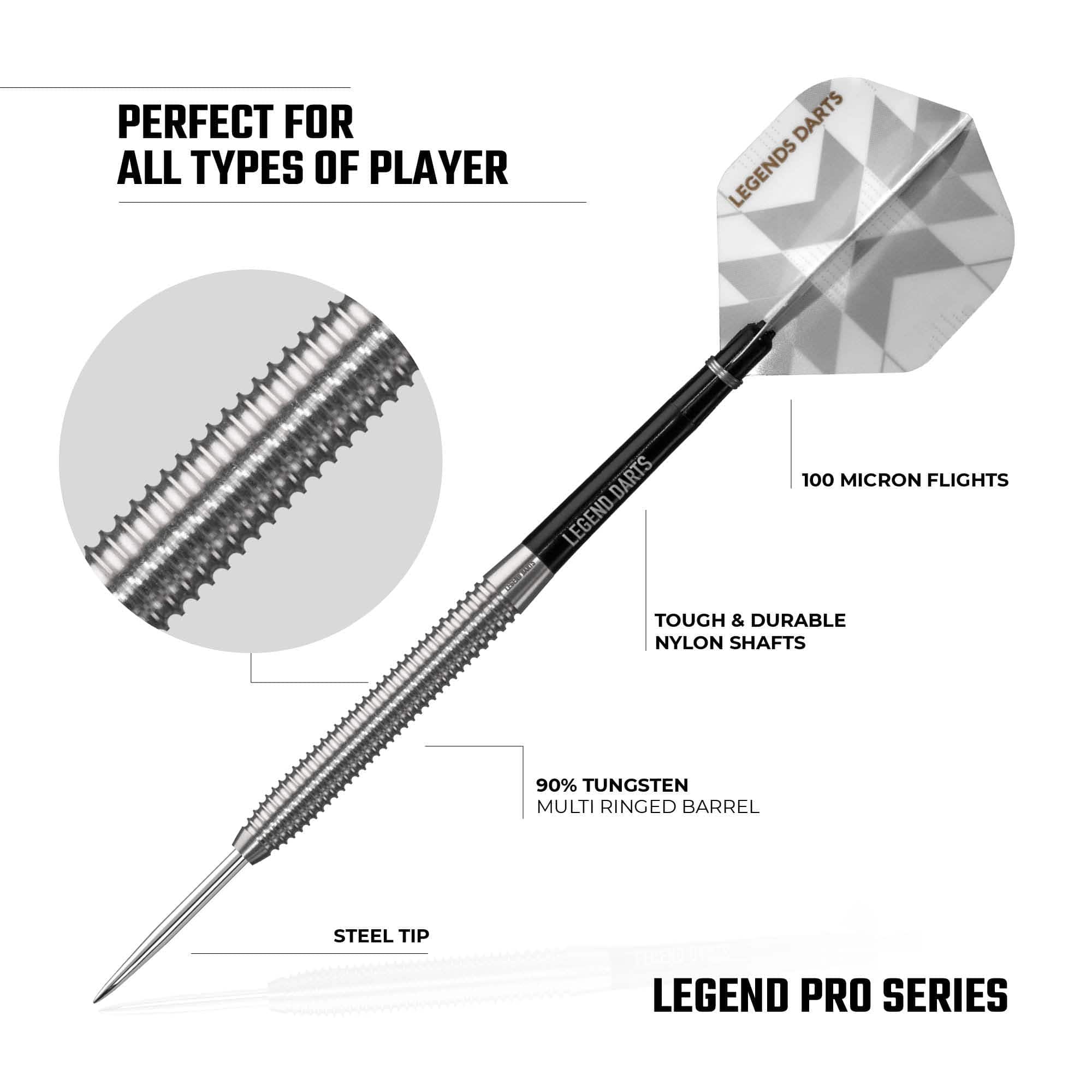 *Legend Darts - Steel Tip - 90% Tungsten - Pro Series - V6 - Multi Ringed - Image 4