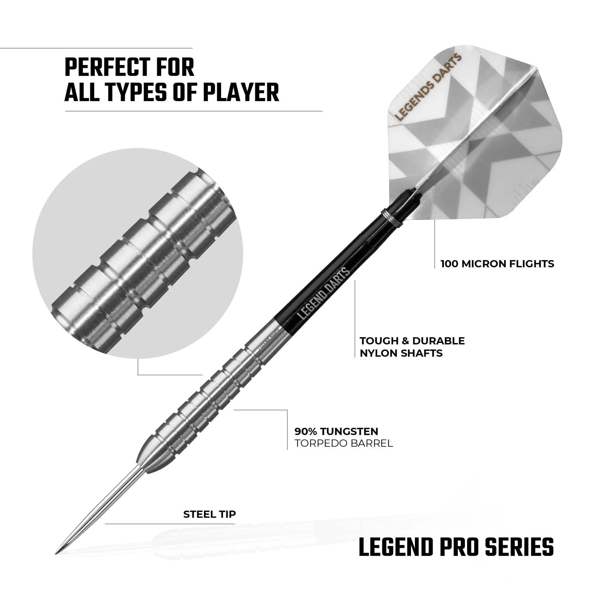 Legend Darts - Steel Tip - 90% Tungsten - Pro Series - V7 - Torpedo - Image 4