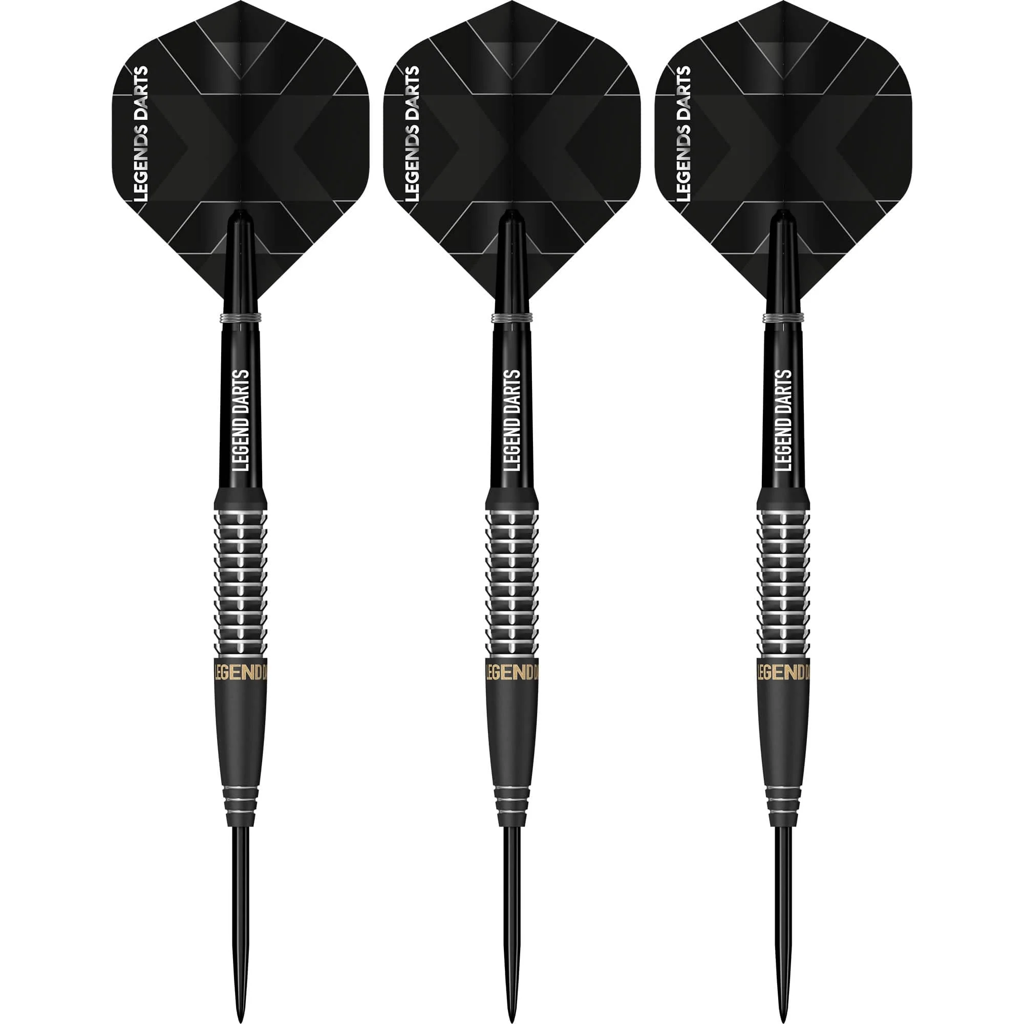 Legend Darts - Steel Tip - Revolution Series - B22 - Black - Shark Ring & Milled Cut - Image 2
