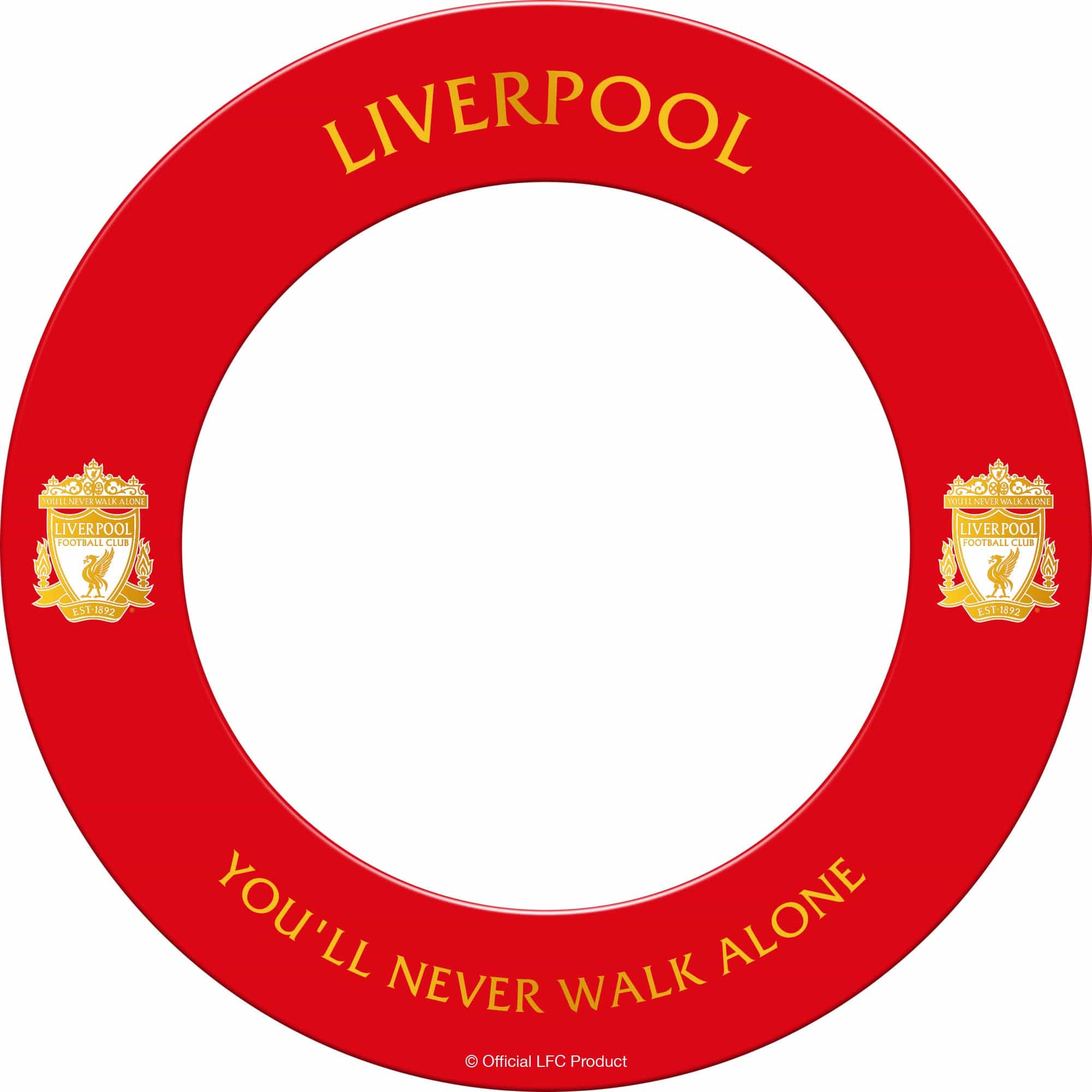 Liverpool FC Dartboard Surround - Official Licensed - LFC - S2 - Red - Gold Crest