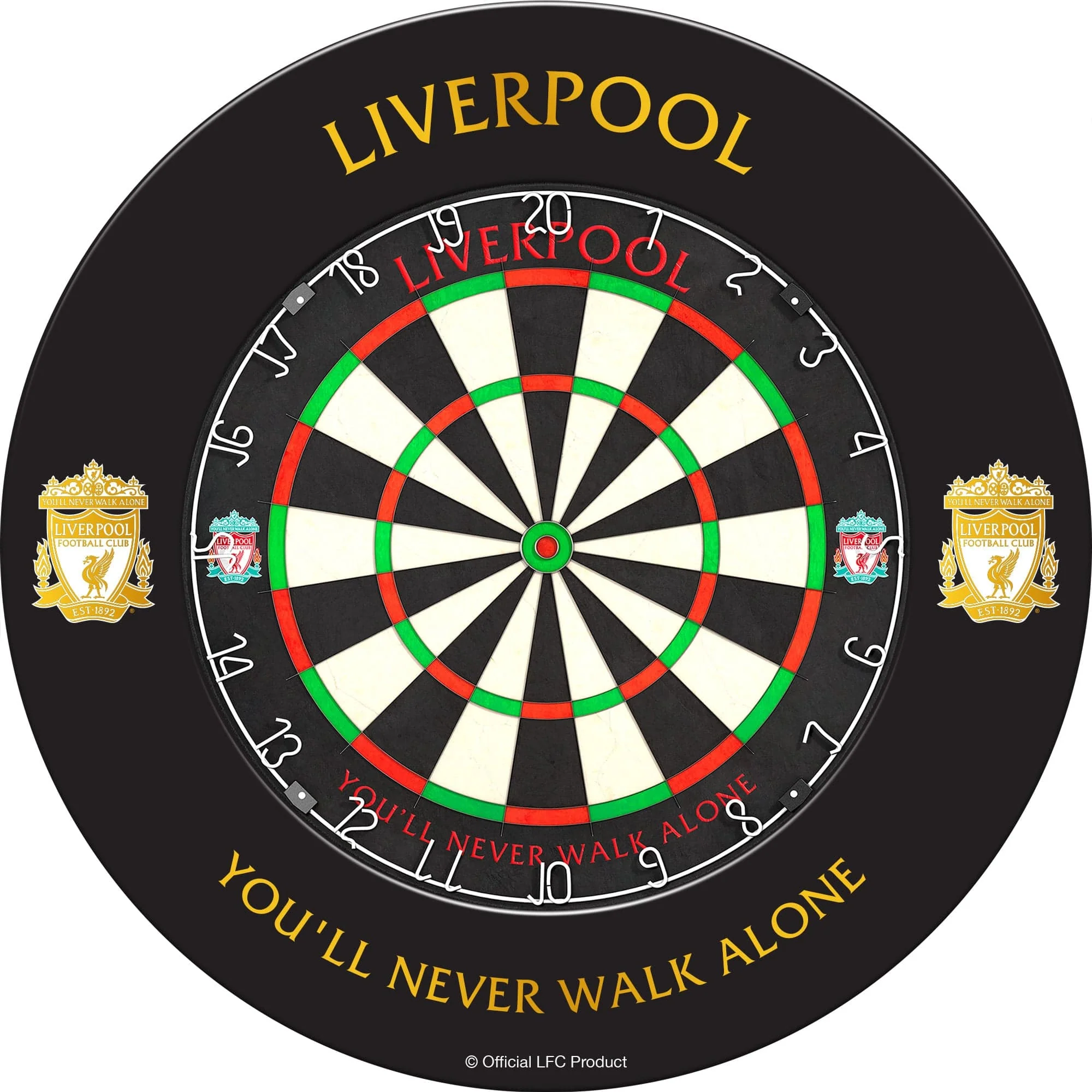 Liverpool FC Dartboard Surround - Official Licensed - LFC - S3 - Black - Gold Crest - Image 3