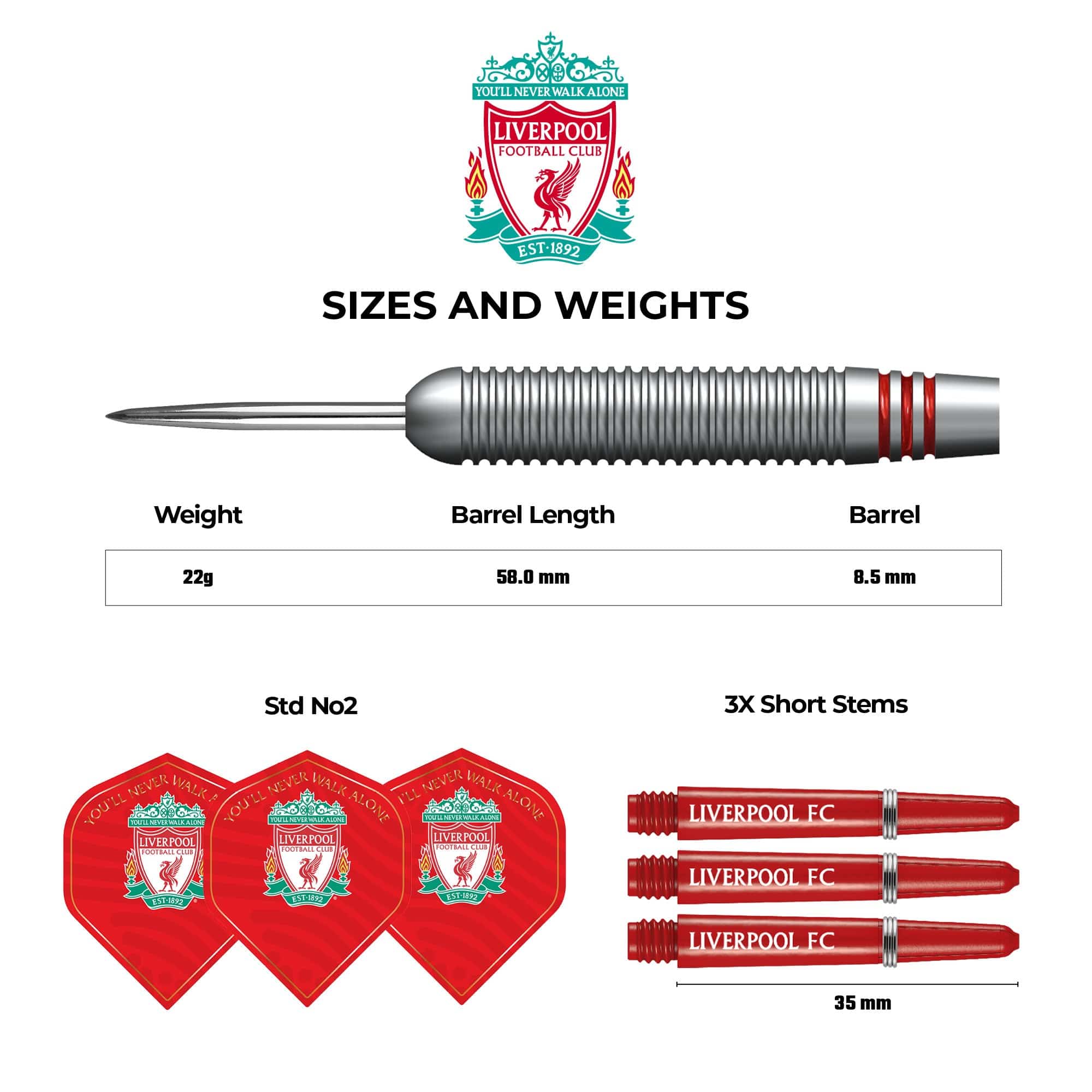 Liverpool FC Darts - Steel Tip Brass - Official Licensed - LFC - 22g - Image 4