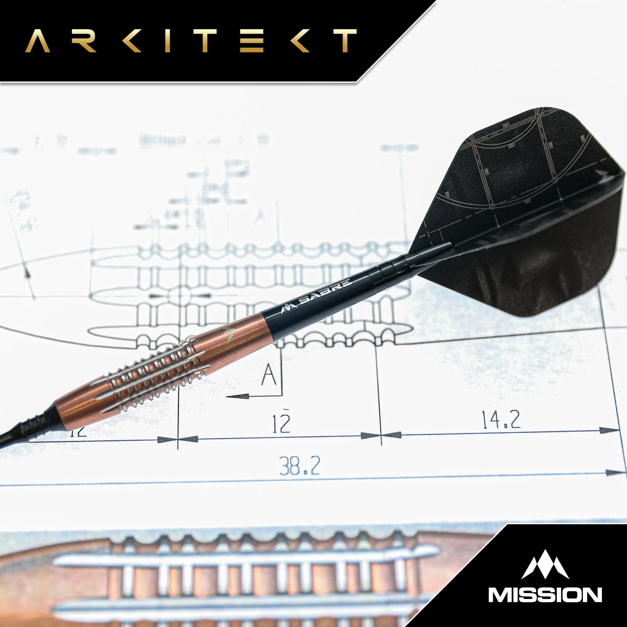 Mission Arkitekt Darts - Soft Tip - 90% Tungsten - Bronze Silica PVD - 19g - Image 2