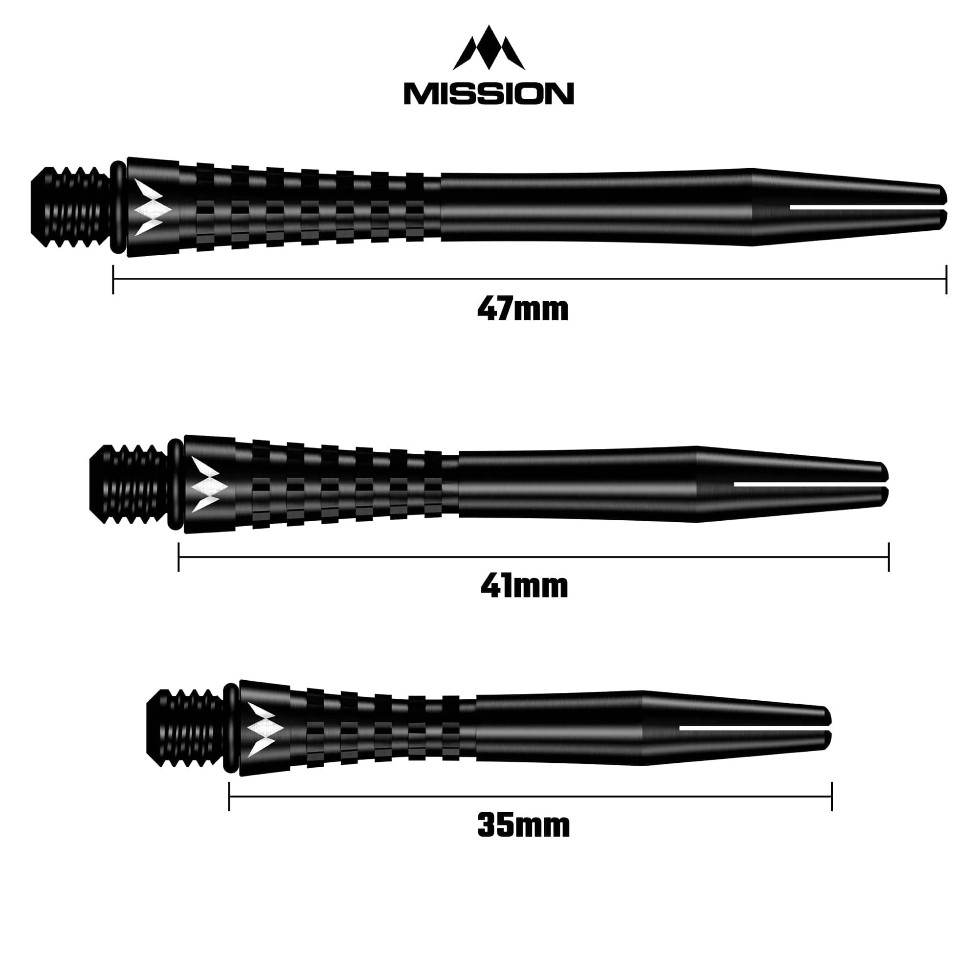 Mission Atom13 Aluminium Shafts - Anodised Metal Stems - Black - Image 6