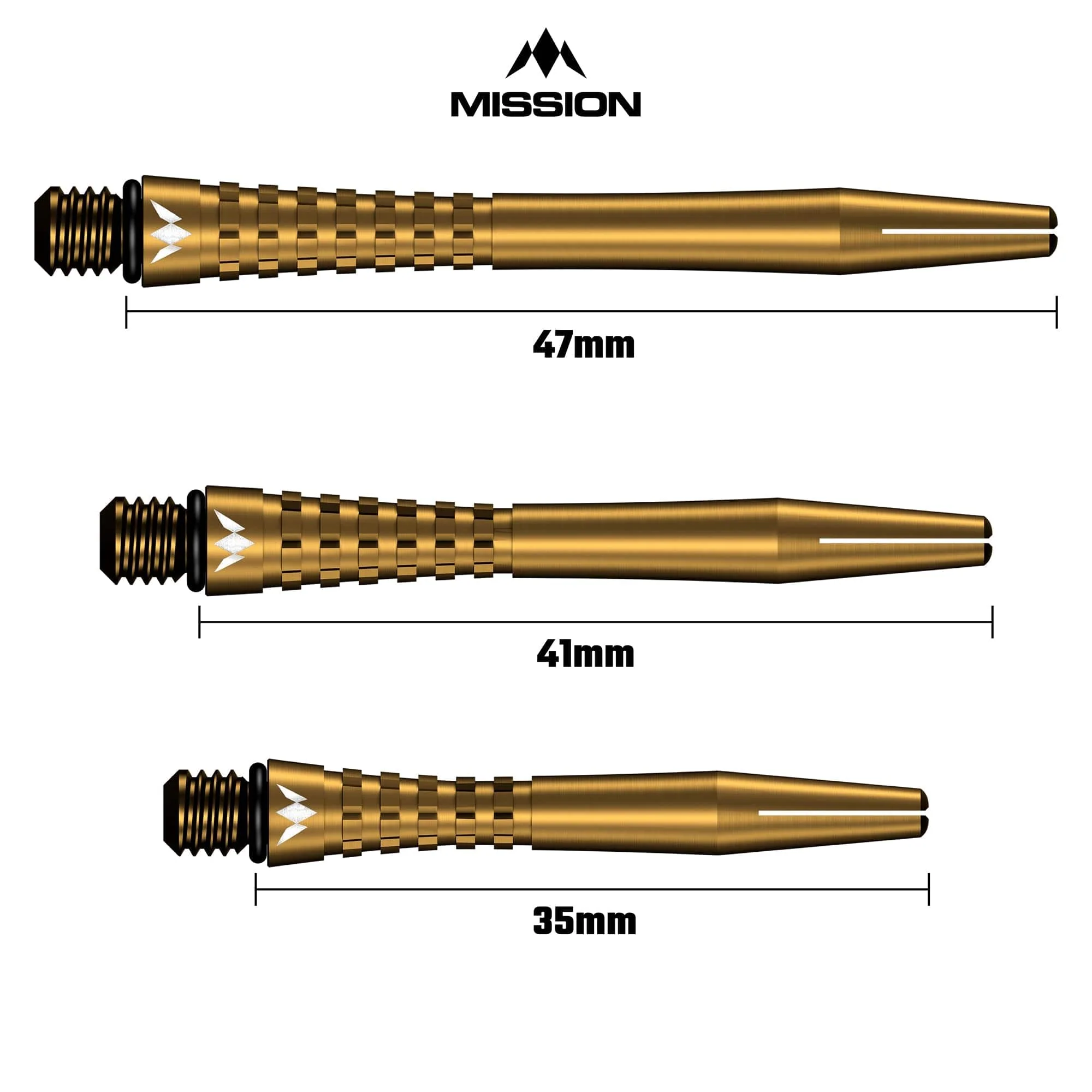 Mission Atom13 Aluminium Shafts - Anodised Metal Stems - Gold - Image 6