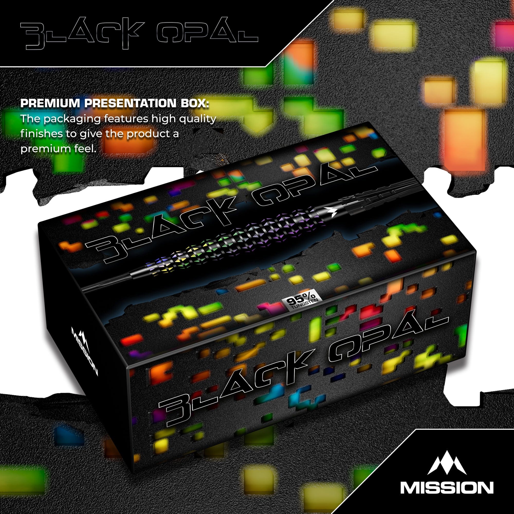 Mission Black Opal Darts - Steel Tip - 95% Tungsten - Black & Coral PVD - Image 6