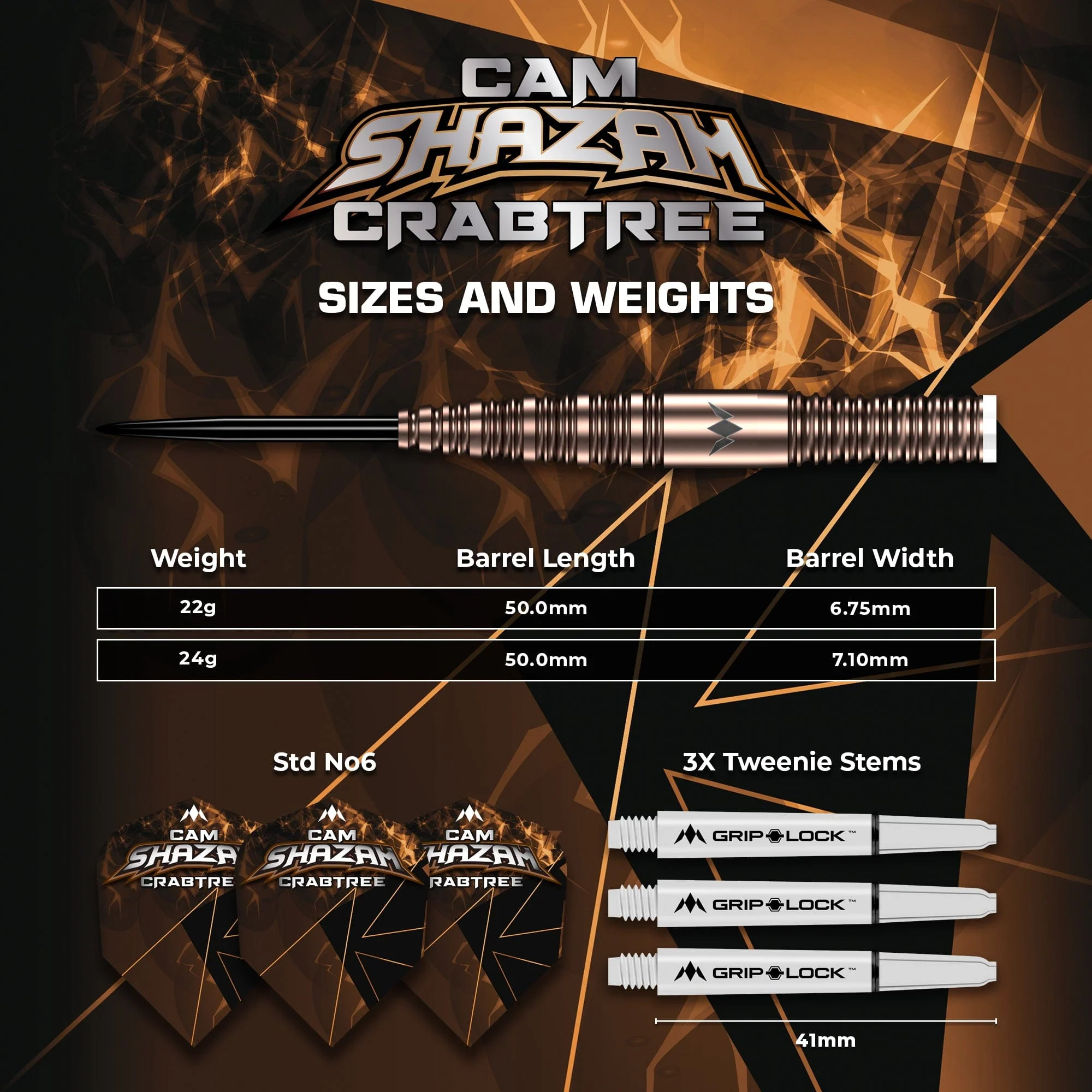 Mission Cam Crabtree Darts - Steel Tip  95% Tungsten - V2 - Image 4