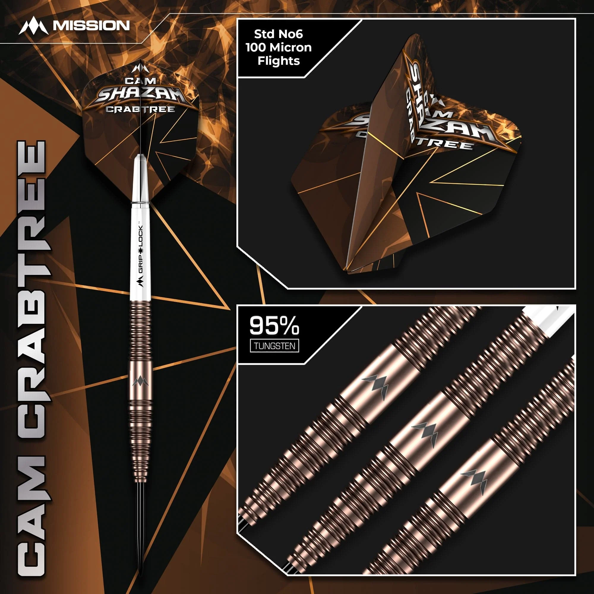 Mission Cam Crabtree Darts - Steel Tip  95% Tungsten - V2 - Image 5
