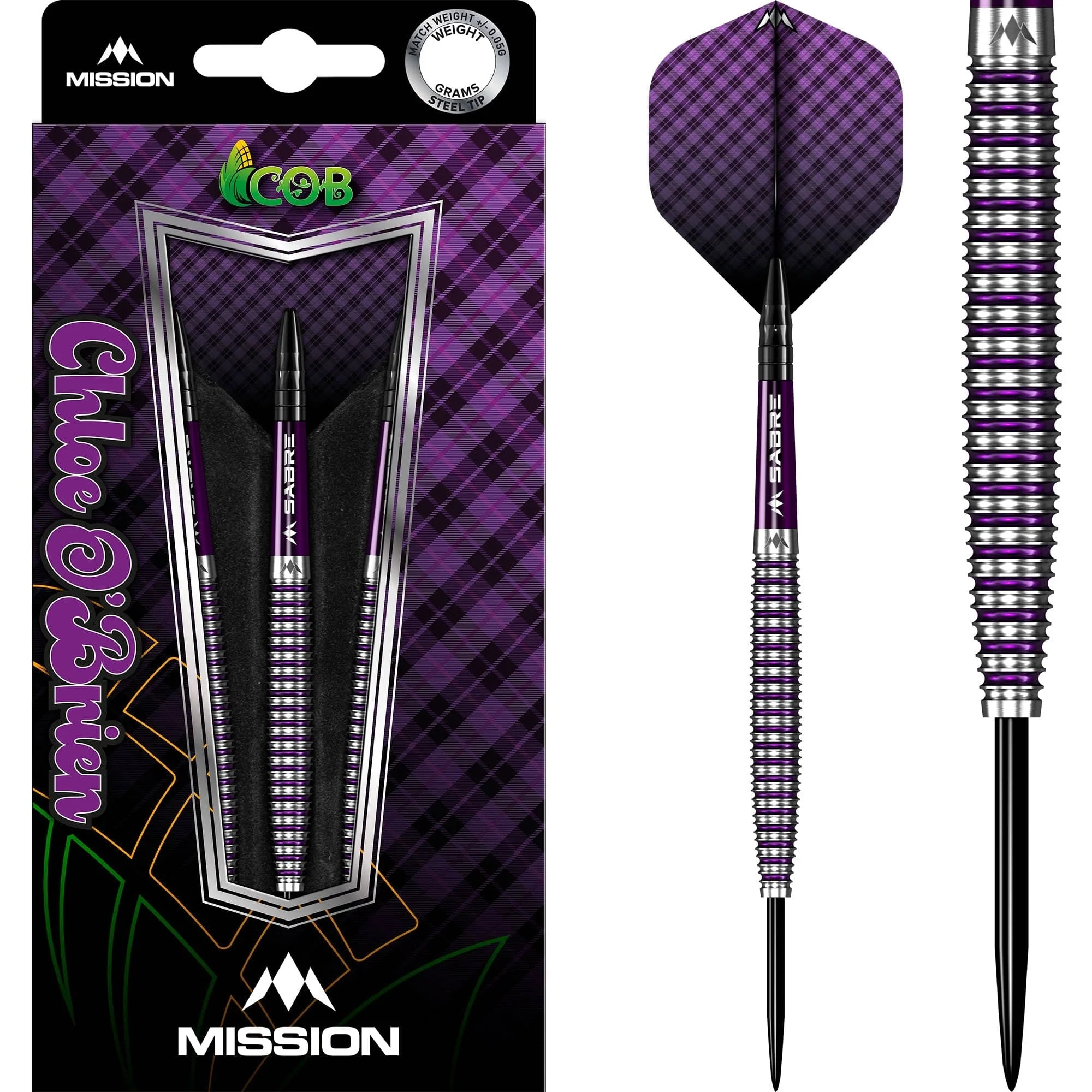 *Mission Chloe OBrien Darts - Steel Tip - 95% - Electro Purple