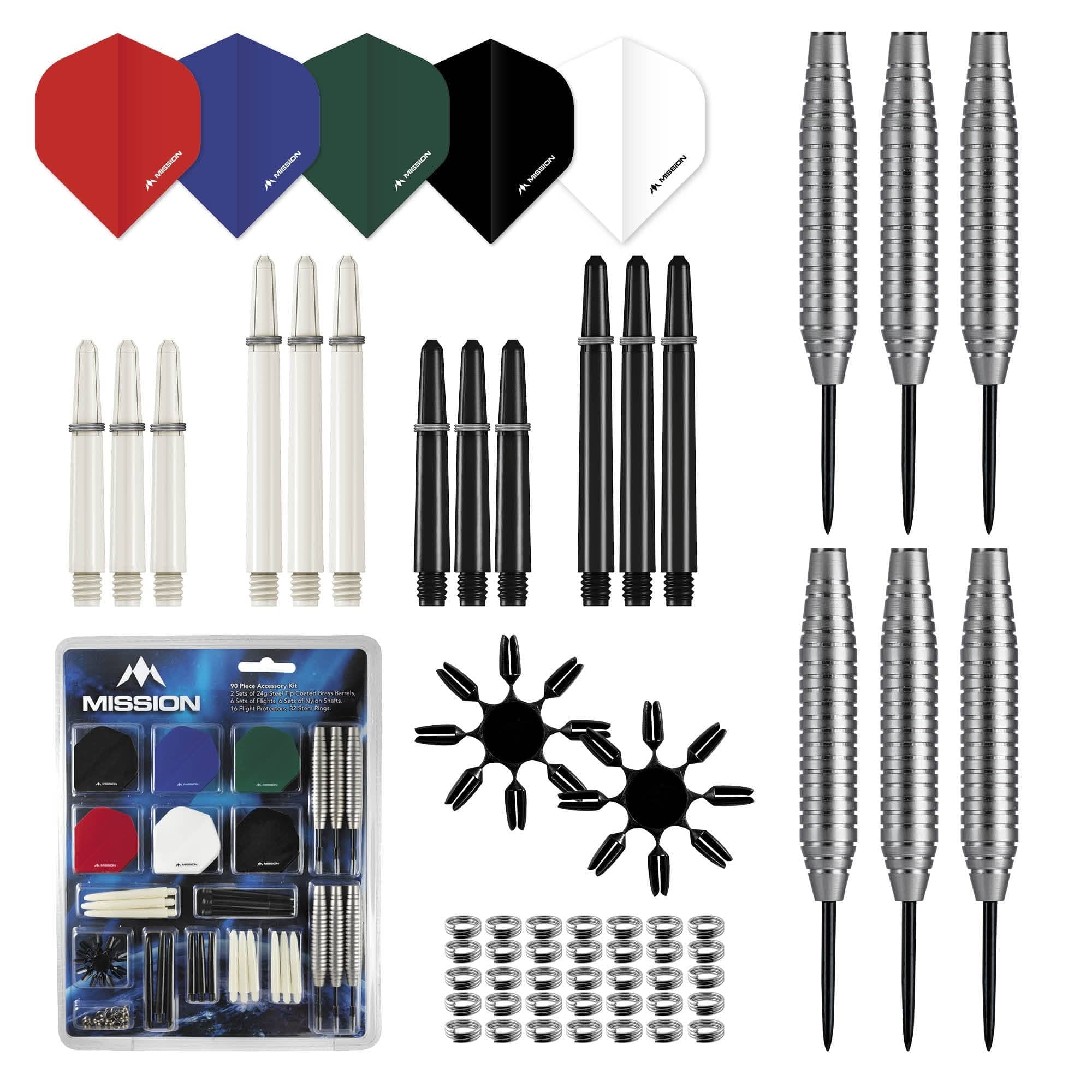 Mission Darts Accessory Kit - 90 Piece - Flights, Shafts - Steel Tip - Image 2