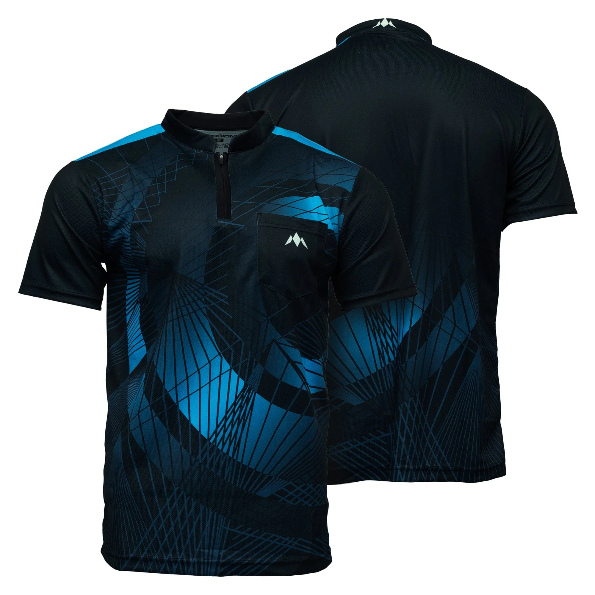 *Mission Darts Orb Dart Shirt - Collarless - Lightweight - Black & Blue