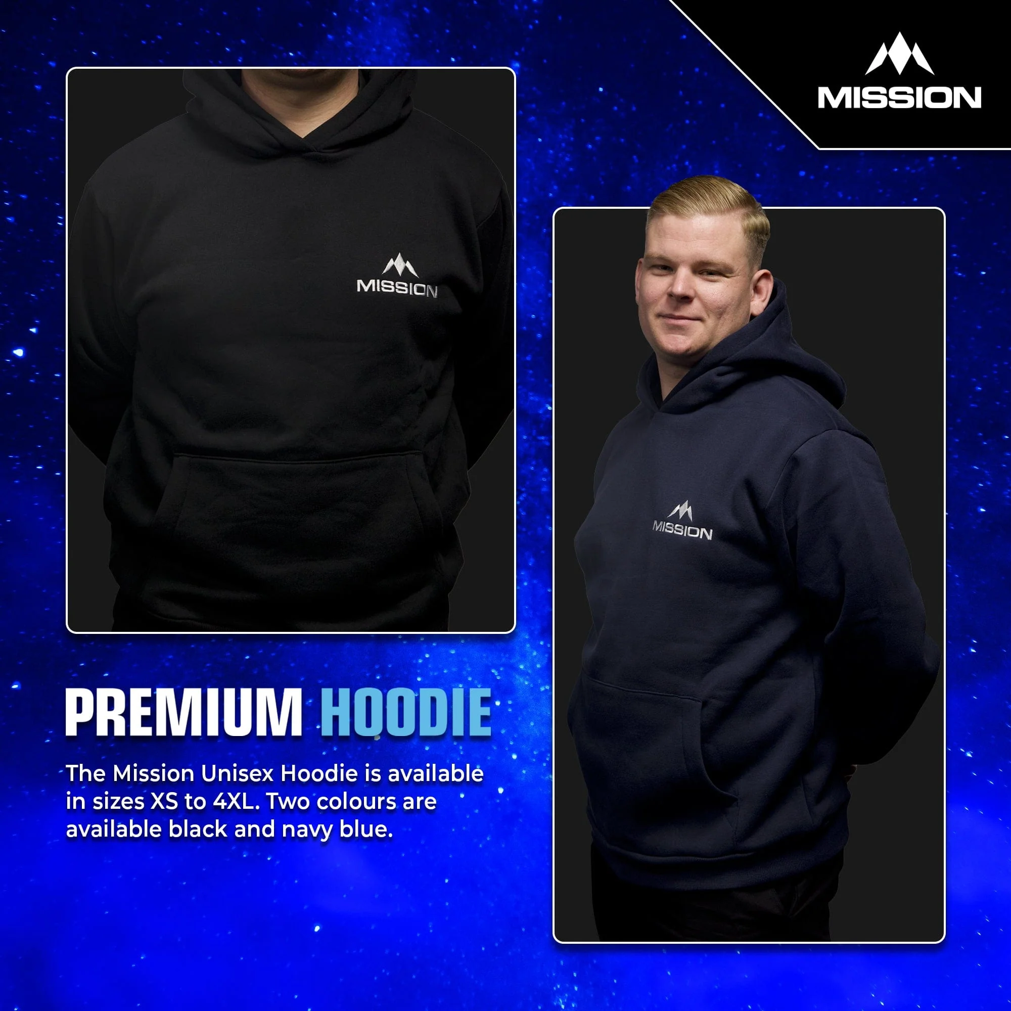 Mission Darts - Premium Hoodie - Black - Image 4