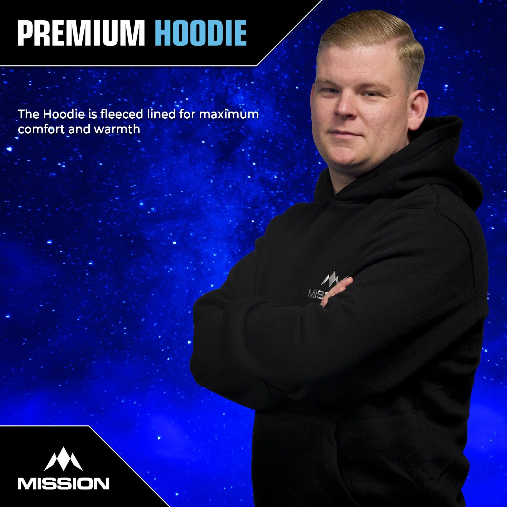 Mission Darts - Premium Hoodie - Black - Image 5