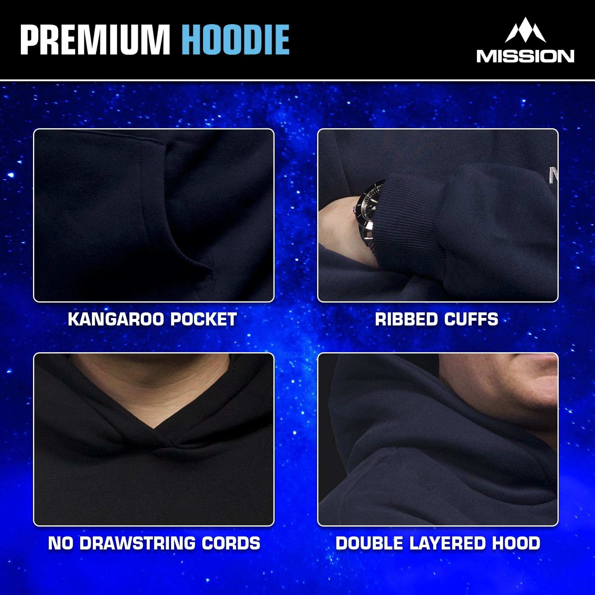 Mission Darts - Premium Hoodie - Black - Image 7