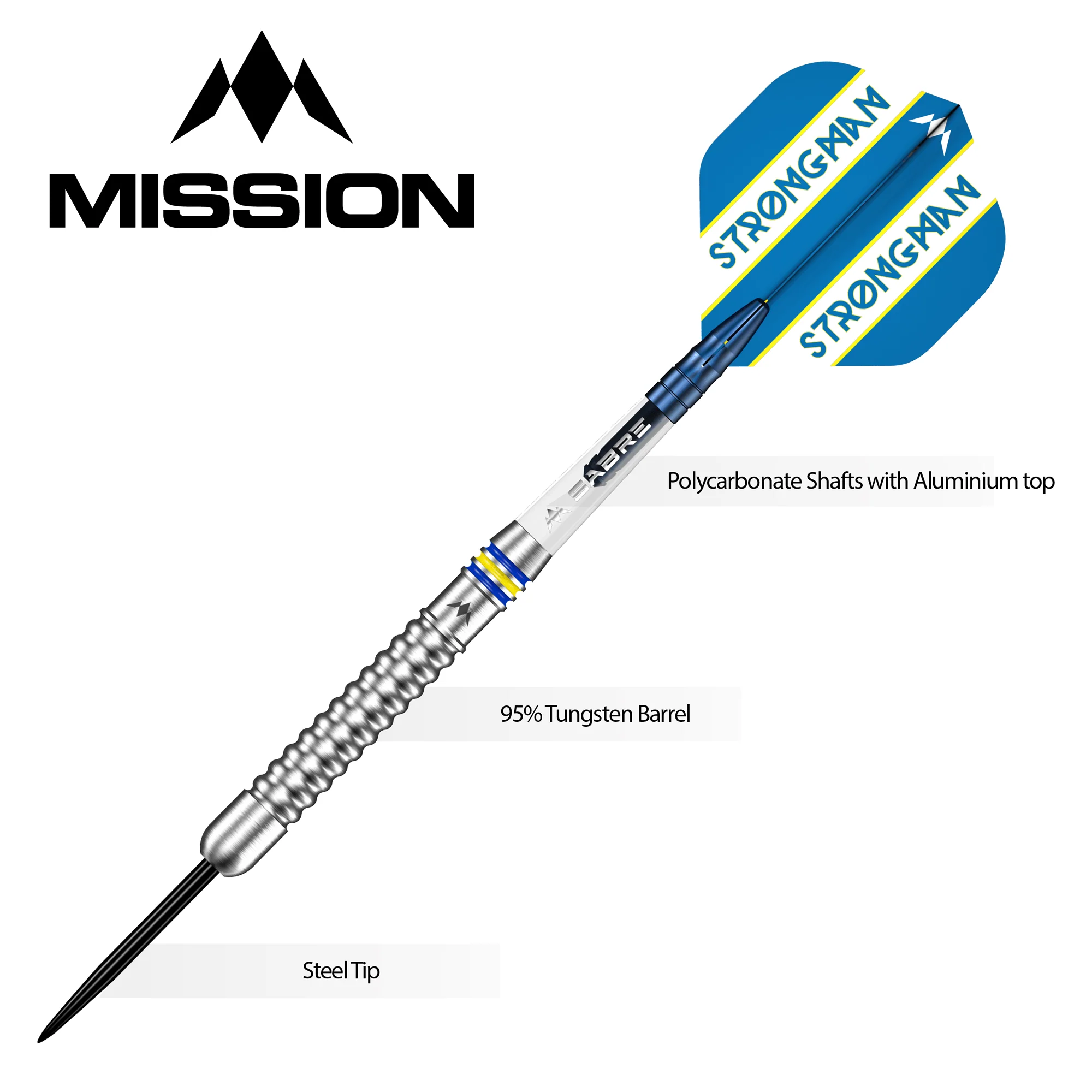 *Mission Dennis Nilsson Darts - Steel Tip - 95% Tungsten - Silver - Image 3
