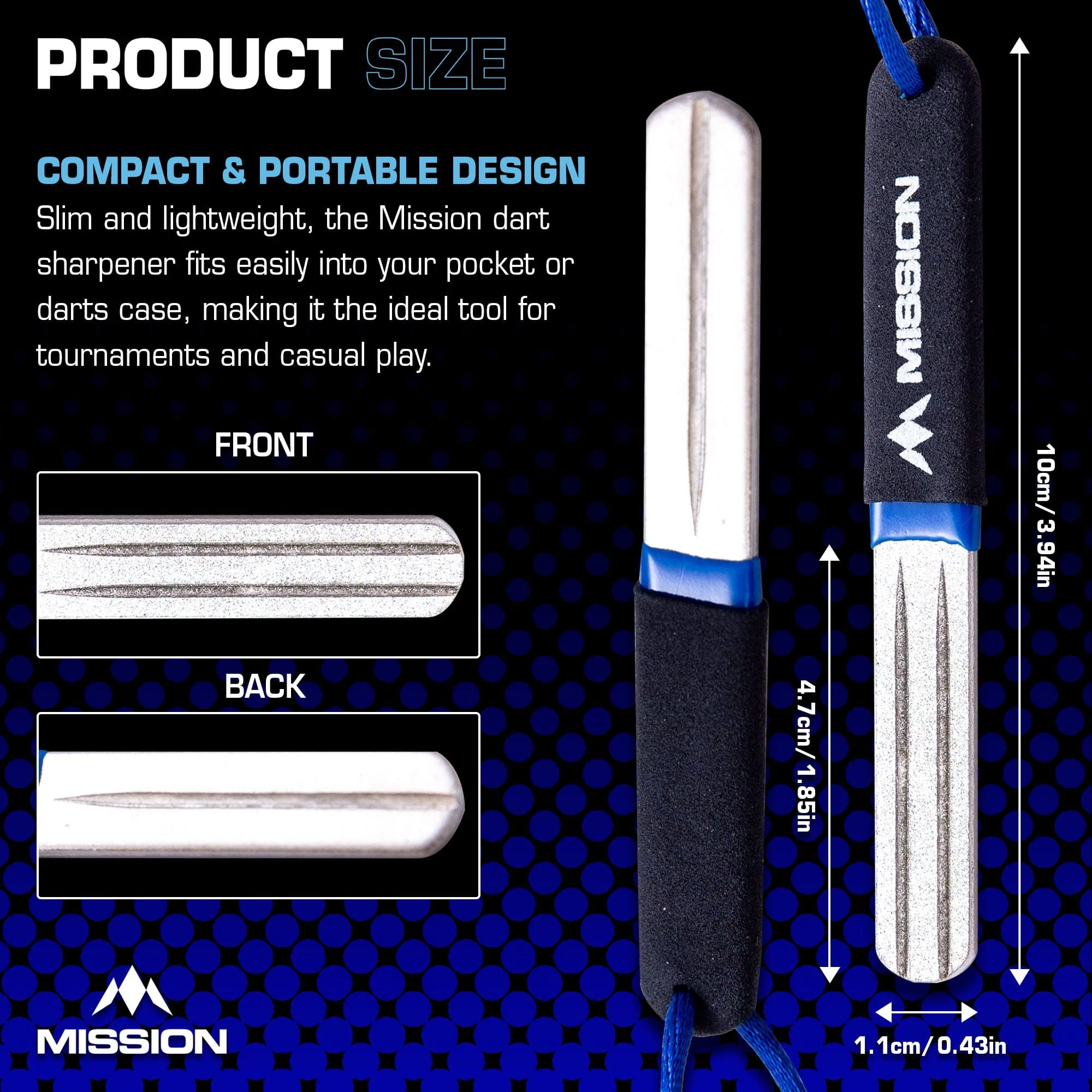 Mission Diamond  Point Sharpener - Large - Blue - Image 3