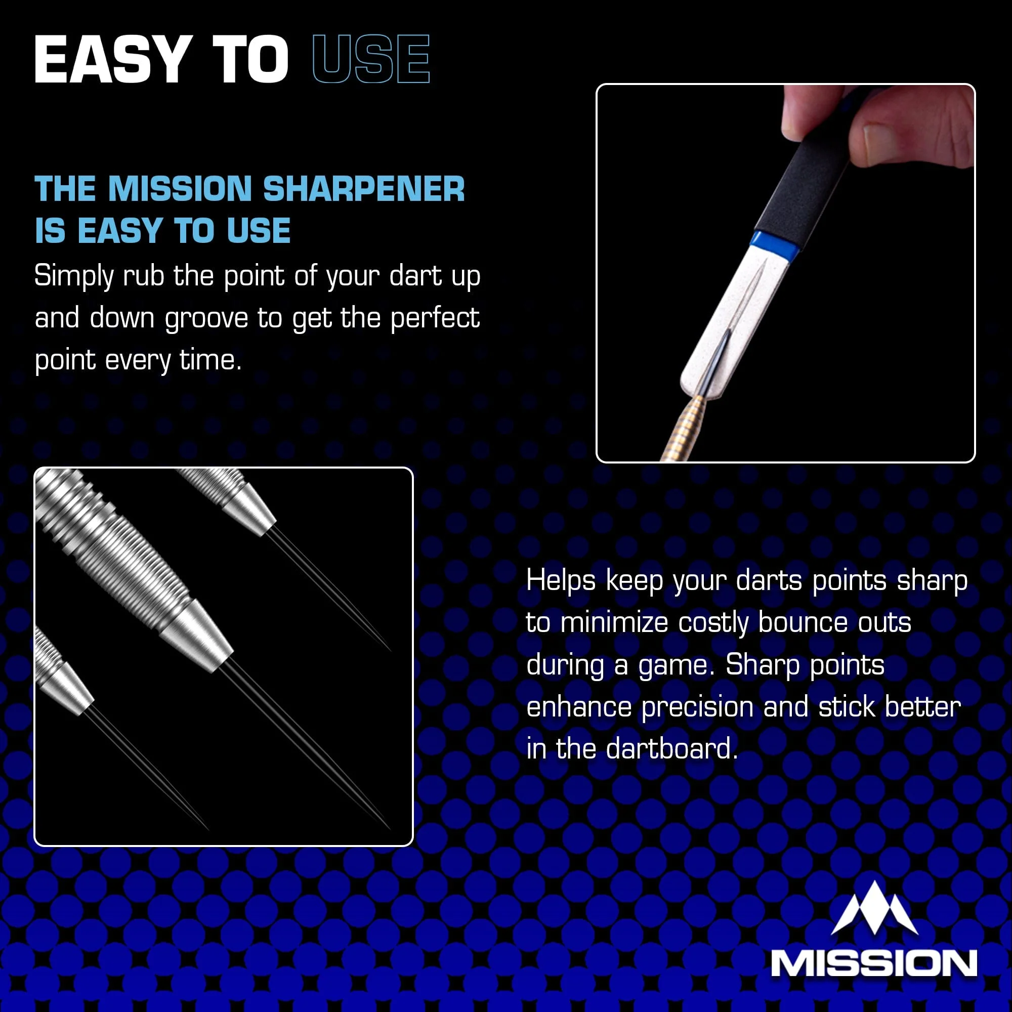 Mission Diamond  Point Sharpener - Large - Blue - Image 6