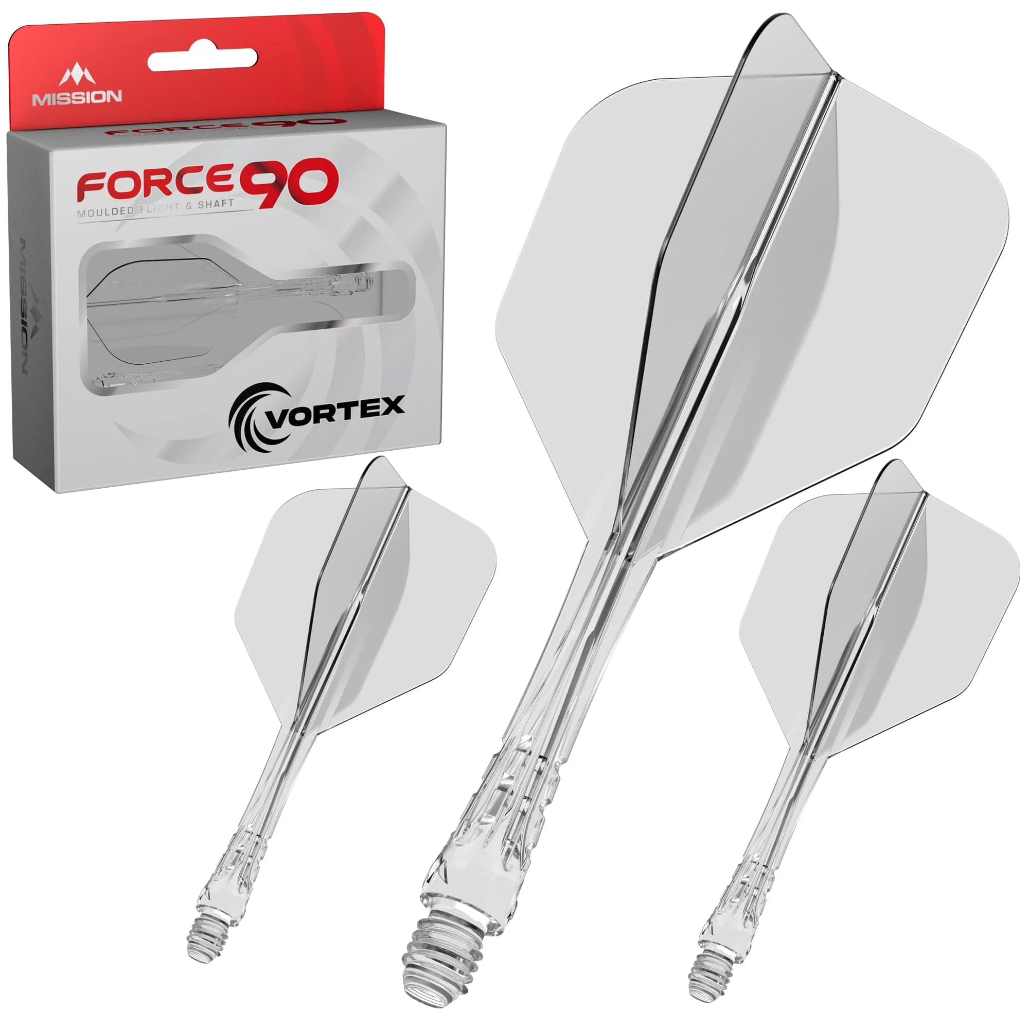 Mission Force 90 Vortex - Moulded Flight & Shaft - Clear - Image 4