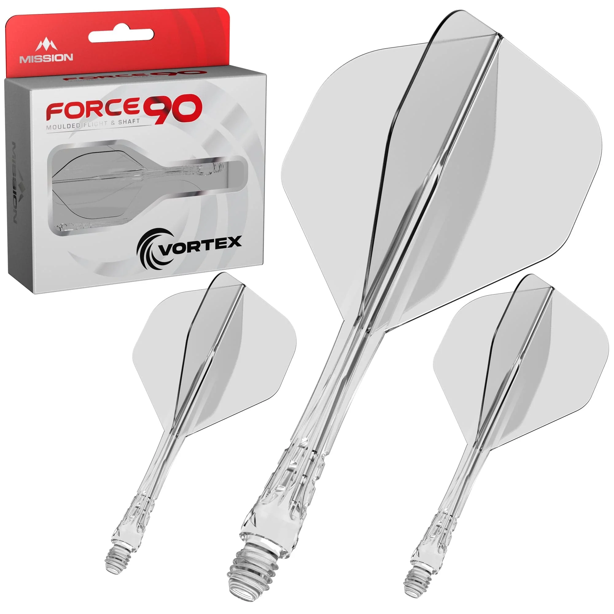 Mission Force 90 Vortex - Moulded Flight & Shaft - Clear - Image 5