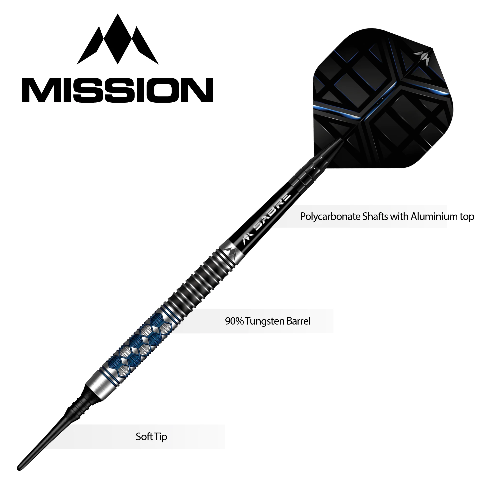 Mission Hexon Darts - Soft Tip - 90% - Blue PVD - Image 7