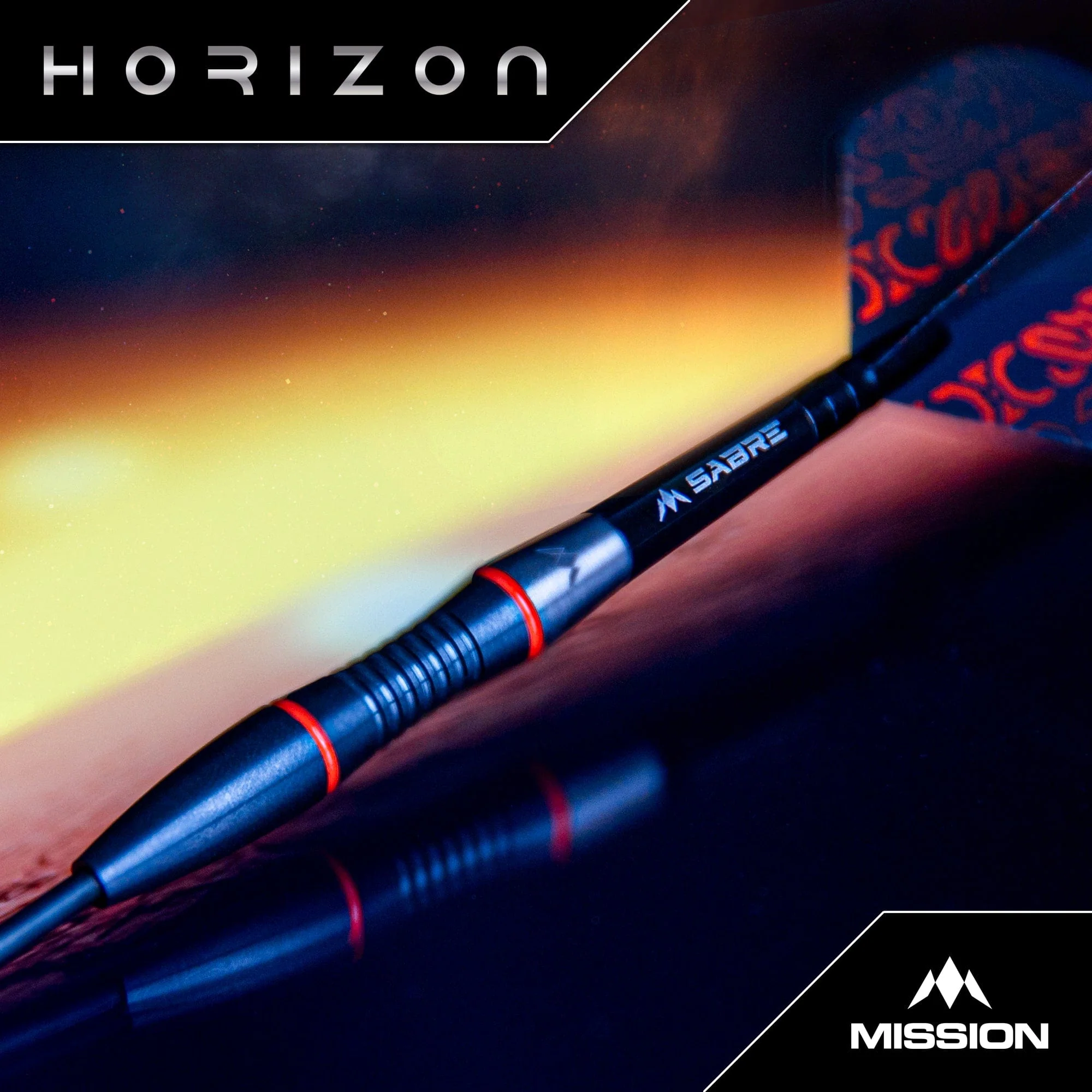Mission Horizon Darts - Steel Tip - 95% Tungsten - Black PVD & Orange - Image 2