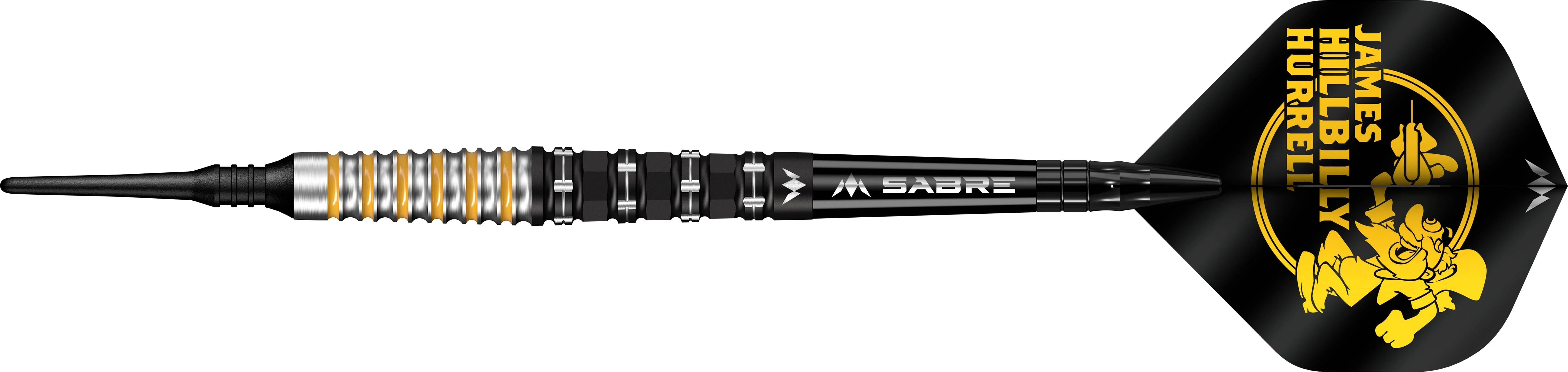Mission James Hurrell Darts - Soft Tip - 95% Tungsten - V2 - Black PVD & Yellow - Image 4